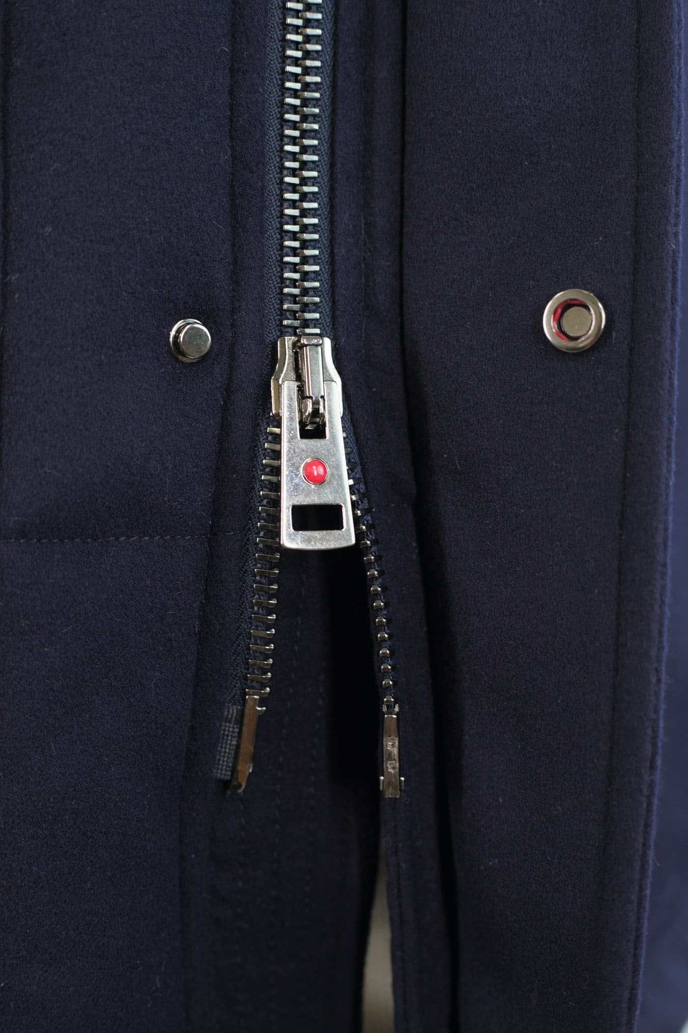 KIRED Giaccone Piuma D'Oca Lana Cappuccio Blu