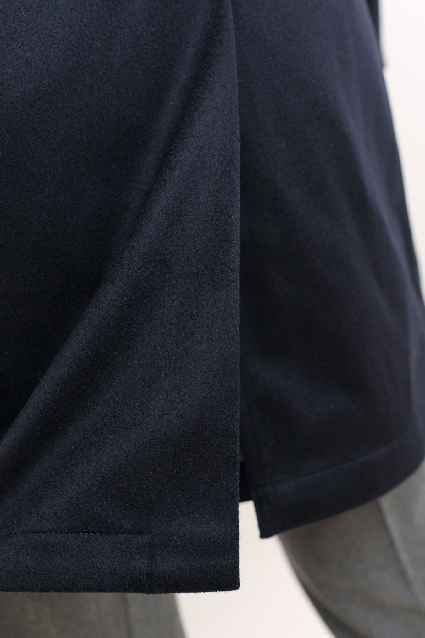 KIRED Cappotto Reversibile Cashmere Nylon Blu/Tortora