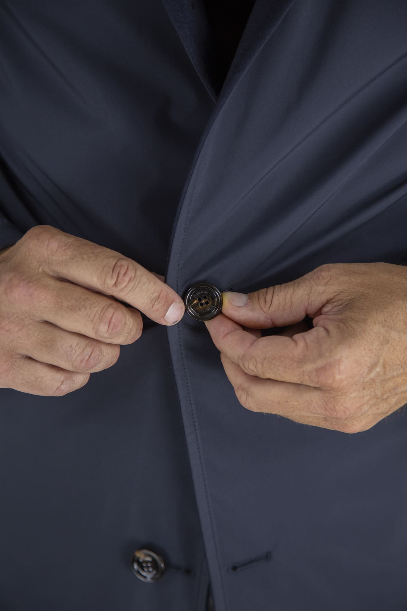 KIRED Cappotto Reversibile Cashmere Nylon Blu/Blu