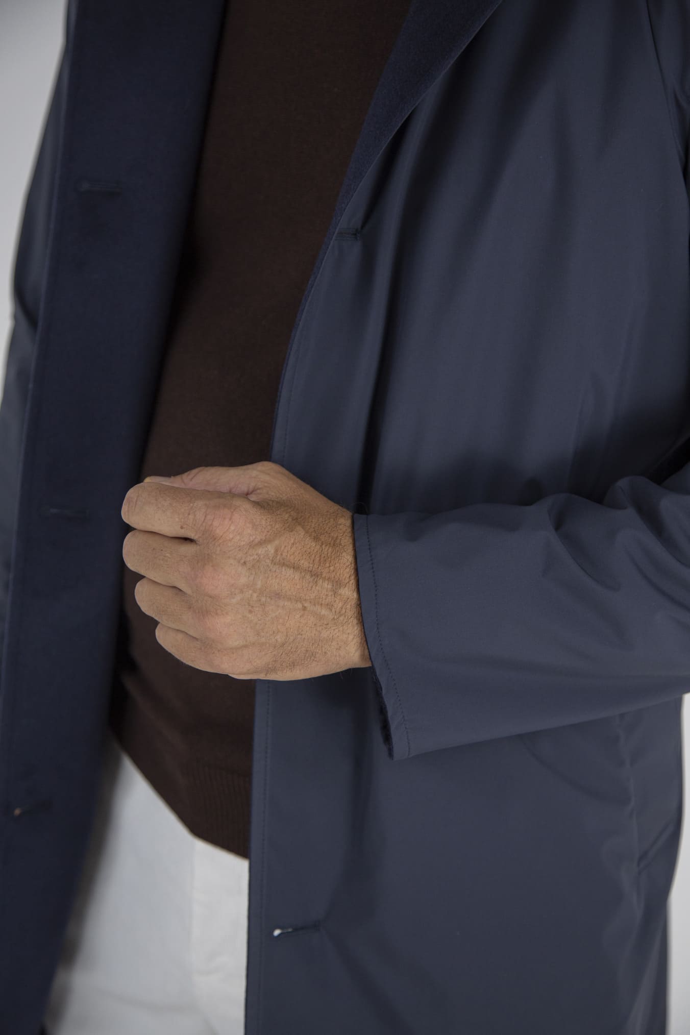 KIRED Cappotto Reversibile Cashmere Nylon Blu/Blu