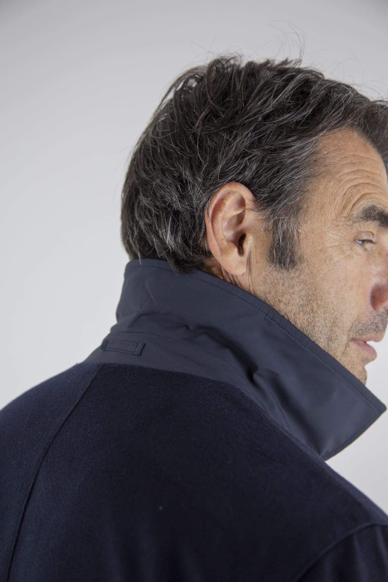 KIRED Cappotto Reversibile Cashmere Nylon Blu/Blu