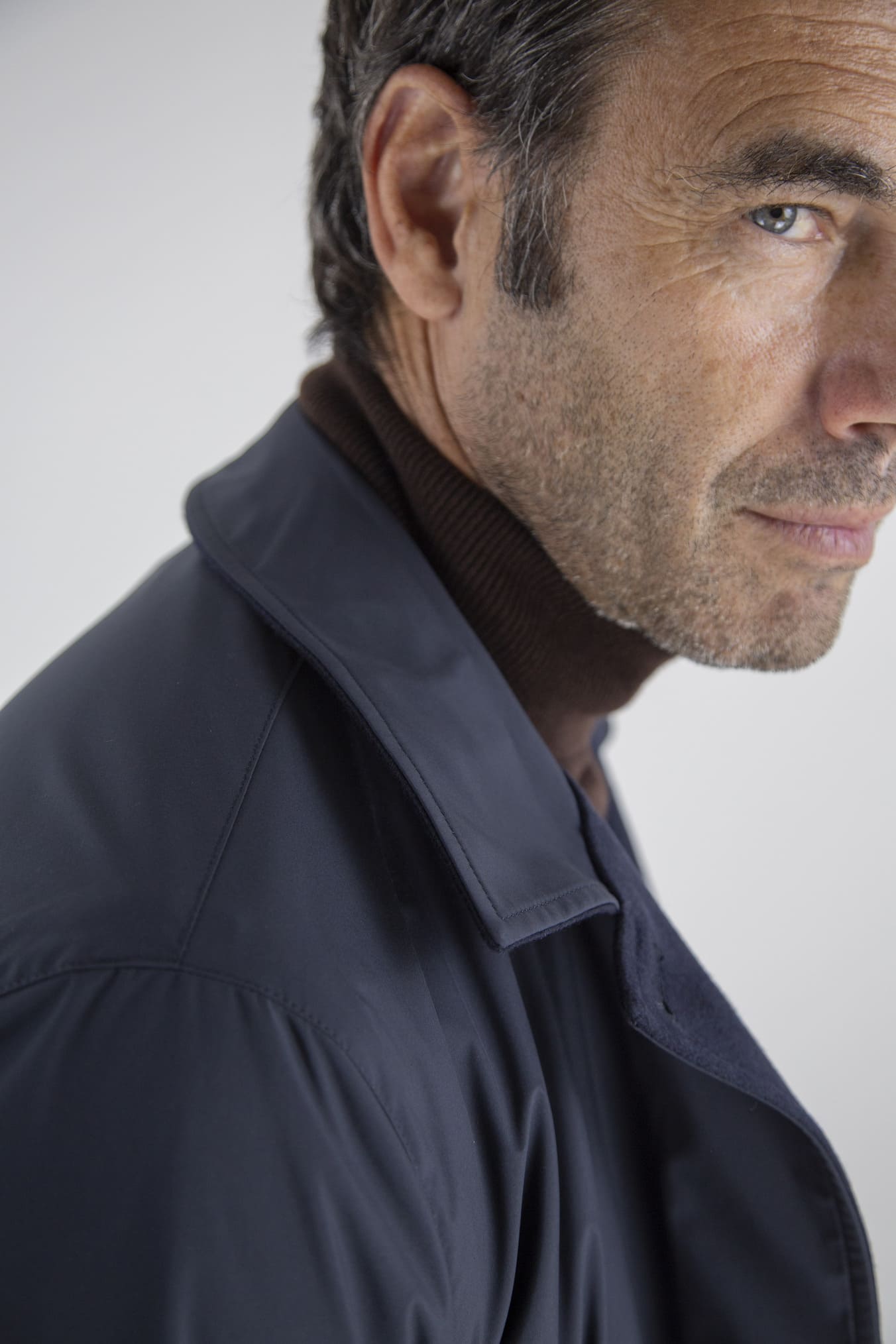 KIRED Cappotto Reversibile Cashmere Nylon Blu/Blu