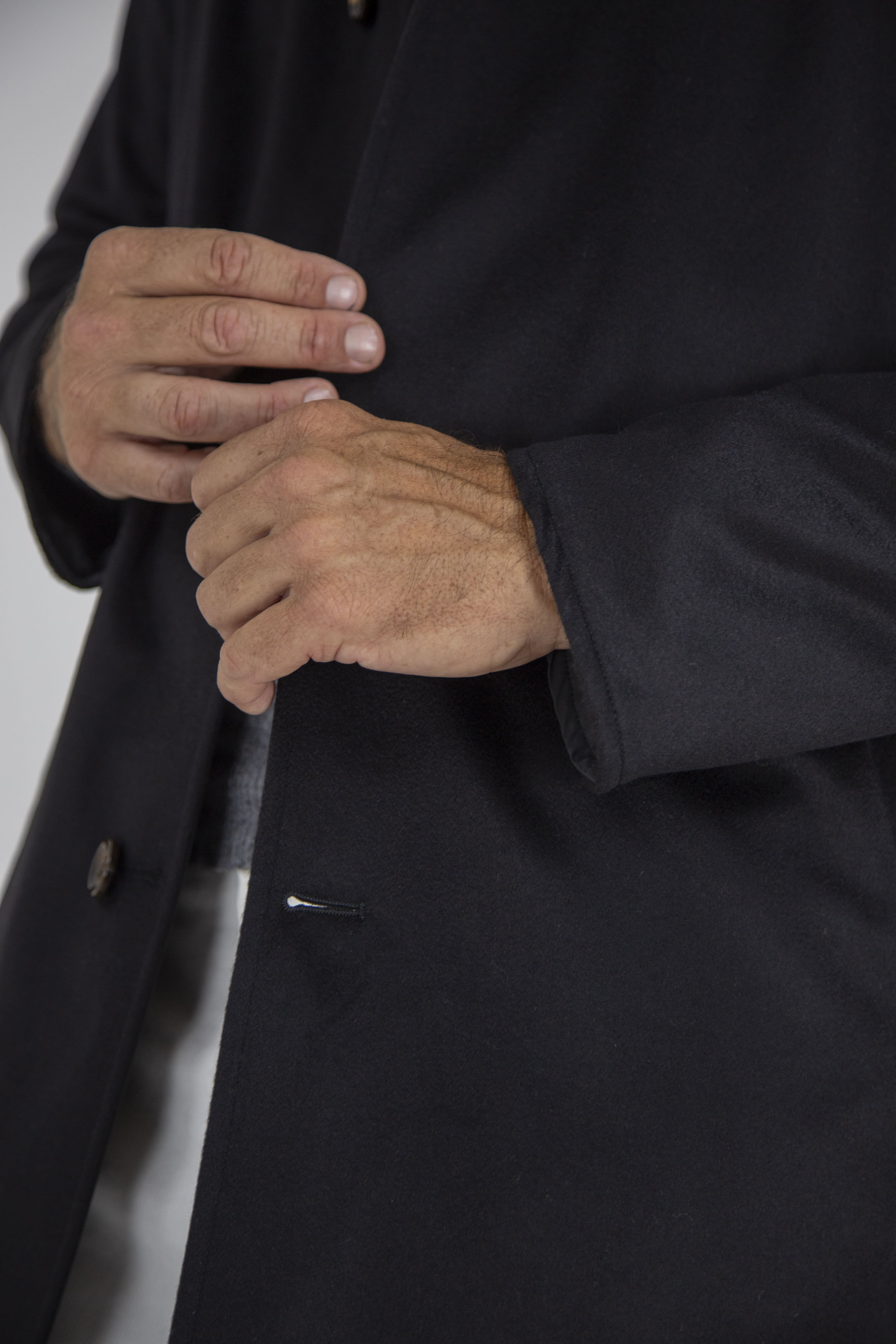 KIRED Cappotto Reversibile Cashmere Nylon Nero/Nero