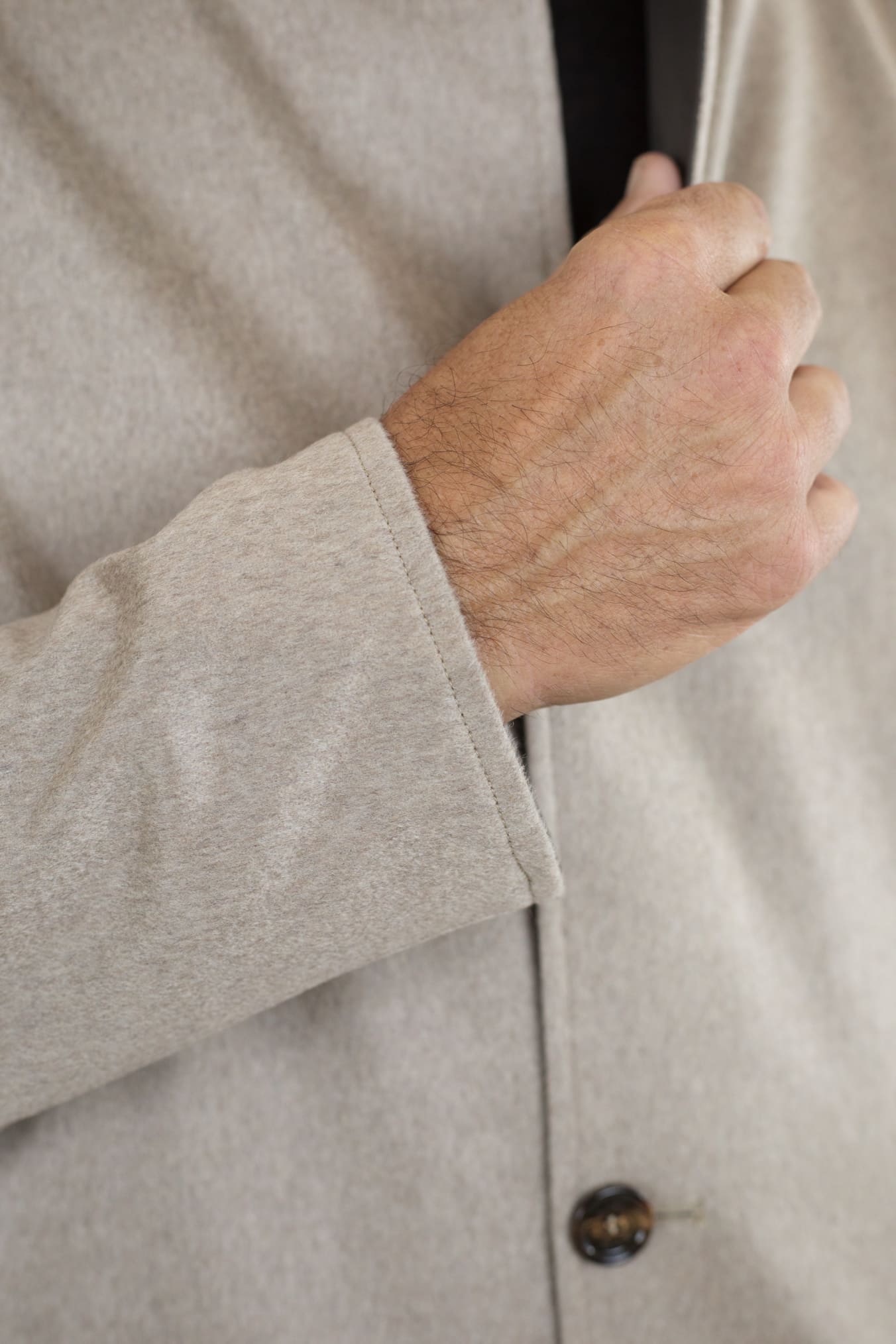 KIRED Cappotto Reversibile Cashmere Nylon Beige/Testa di Moro