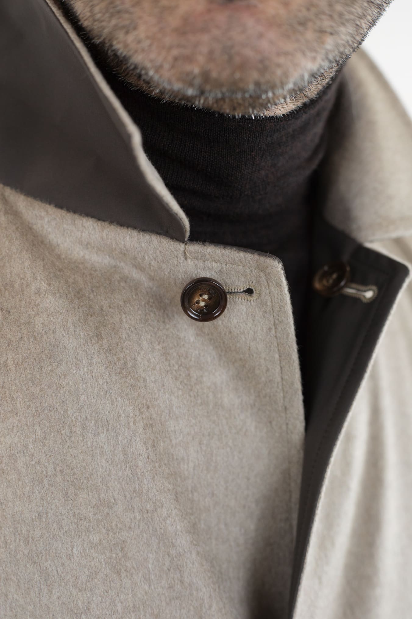 KIRED Cappotto Reversibile Cashmere Nylon Beige/Testa di Moro