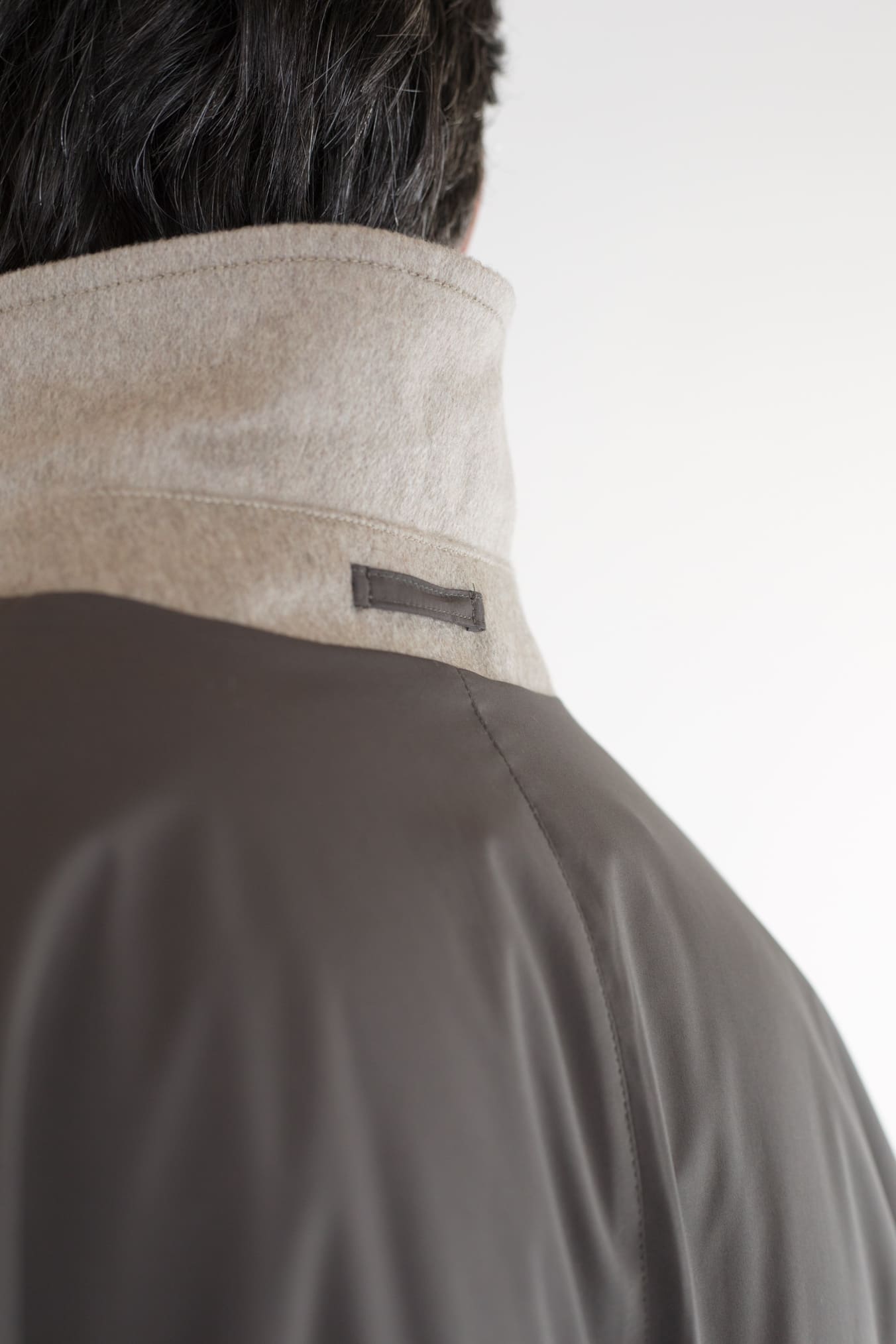 KIRED Cappotto Reversibile Cashmere Nylon Beige/Testa di Moro