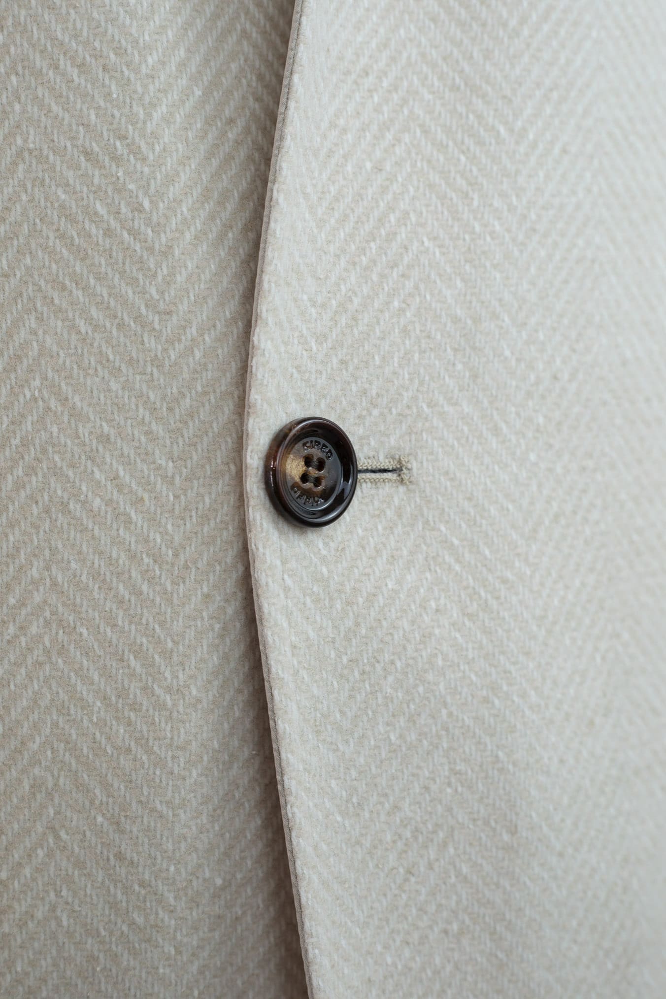 KIRED Cappotto Reversibile Spigato Impermeabile Beige Chiaro