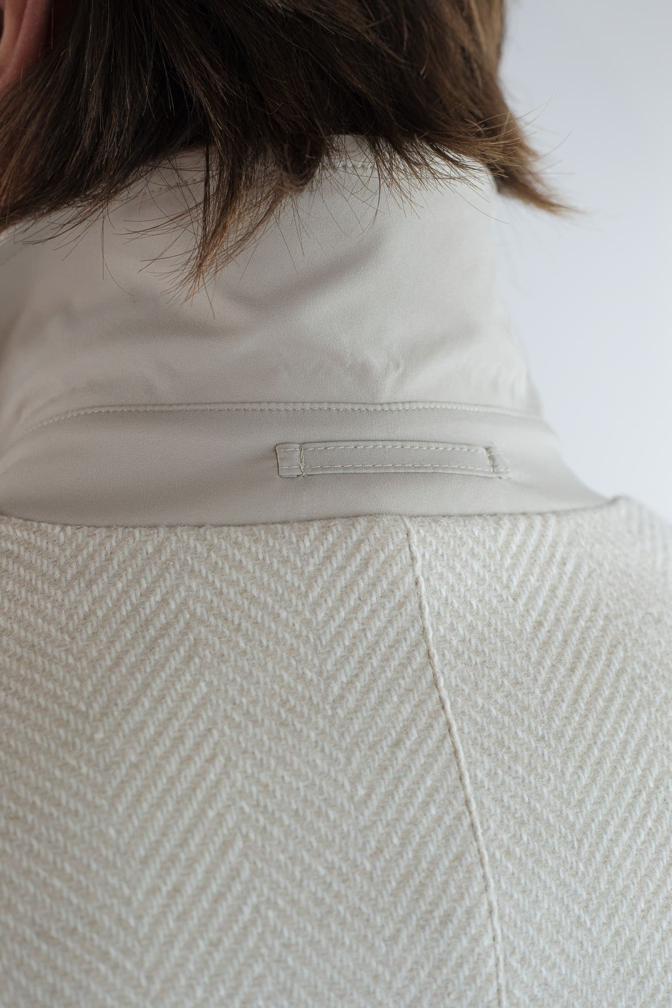 KIRED Cappotto Reversibile Spigato Impermeabile Beige Chiaro