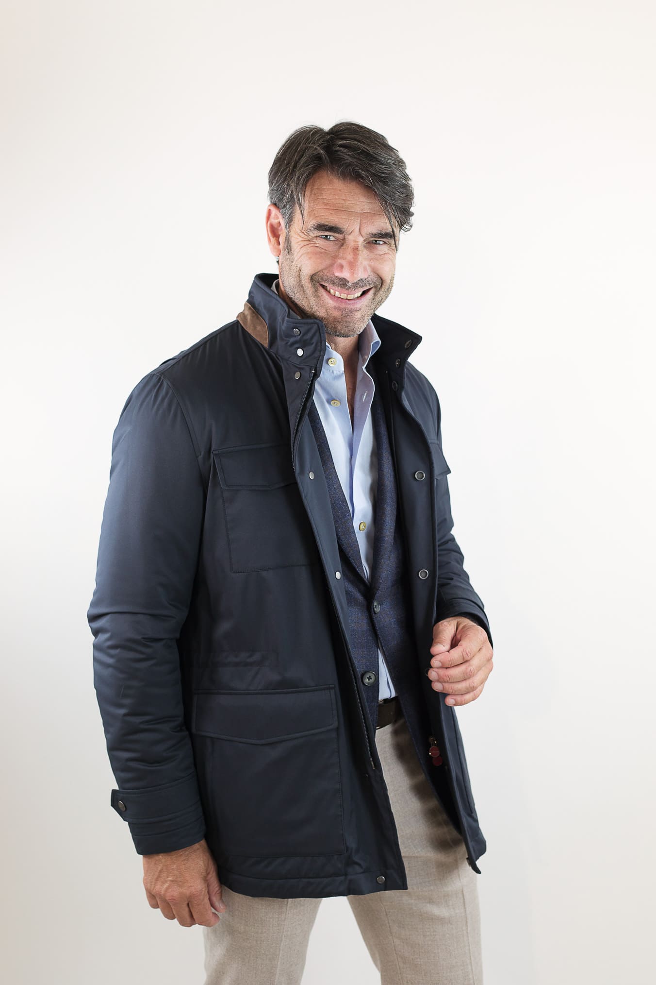 KITON Field Jacket Blue Superlight | Guarino Store