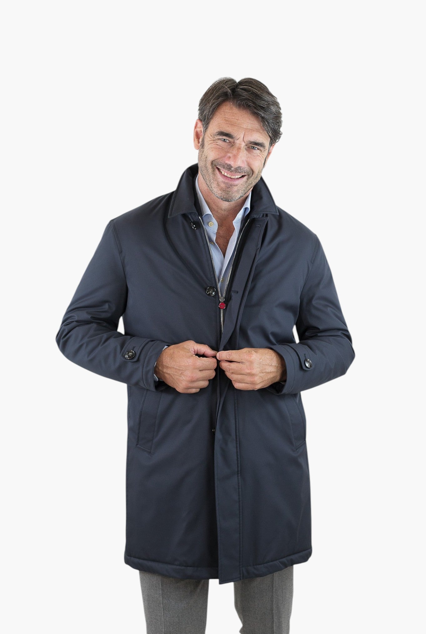 KITON Soprabito Impermeabile Blu