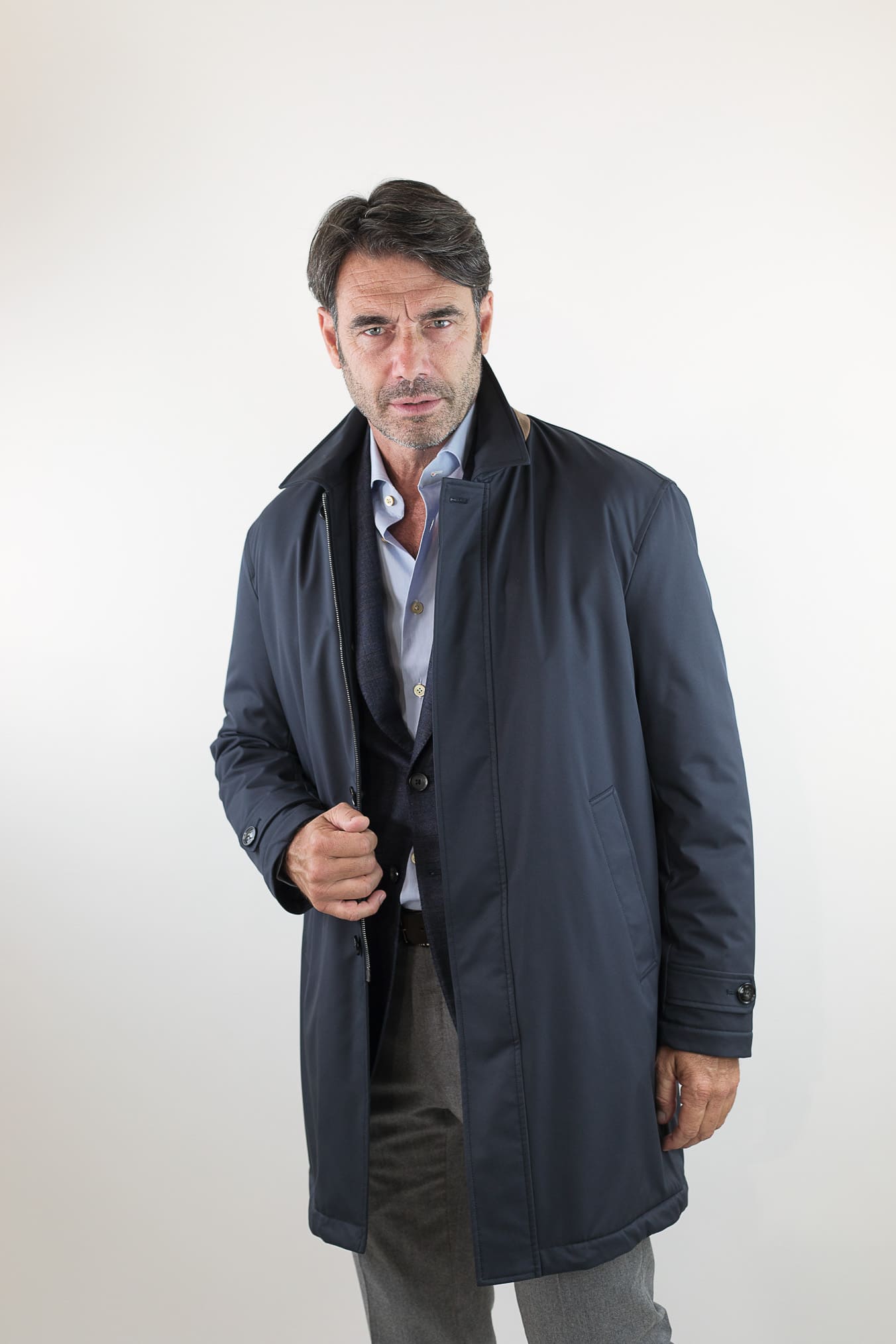 KITON Soprabito Impermeabile Blu