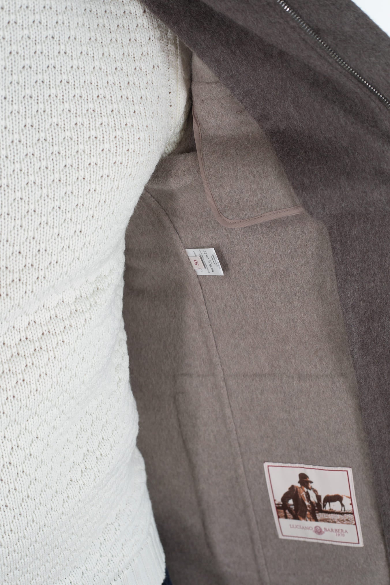 LUCIANO BARBERA Giacca Sportiva Outerwear Lana Cashmere Double Tortora