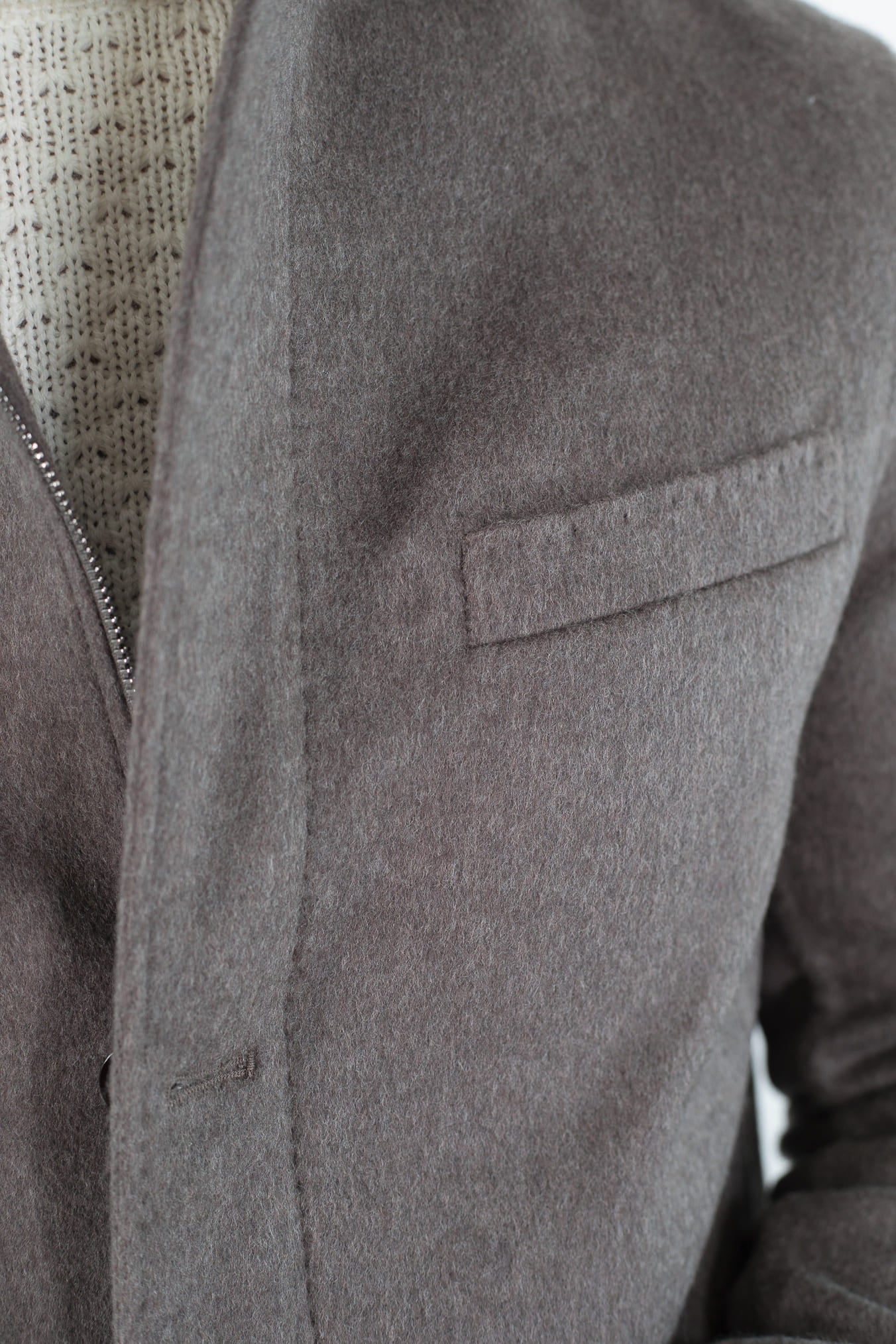 LUCIANO BARBERA Giacca Sportiva Outerwear Lana Cashmere Double Tortora