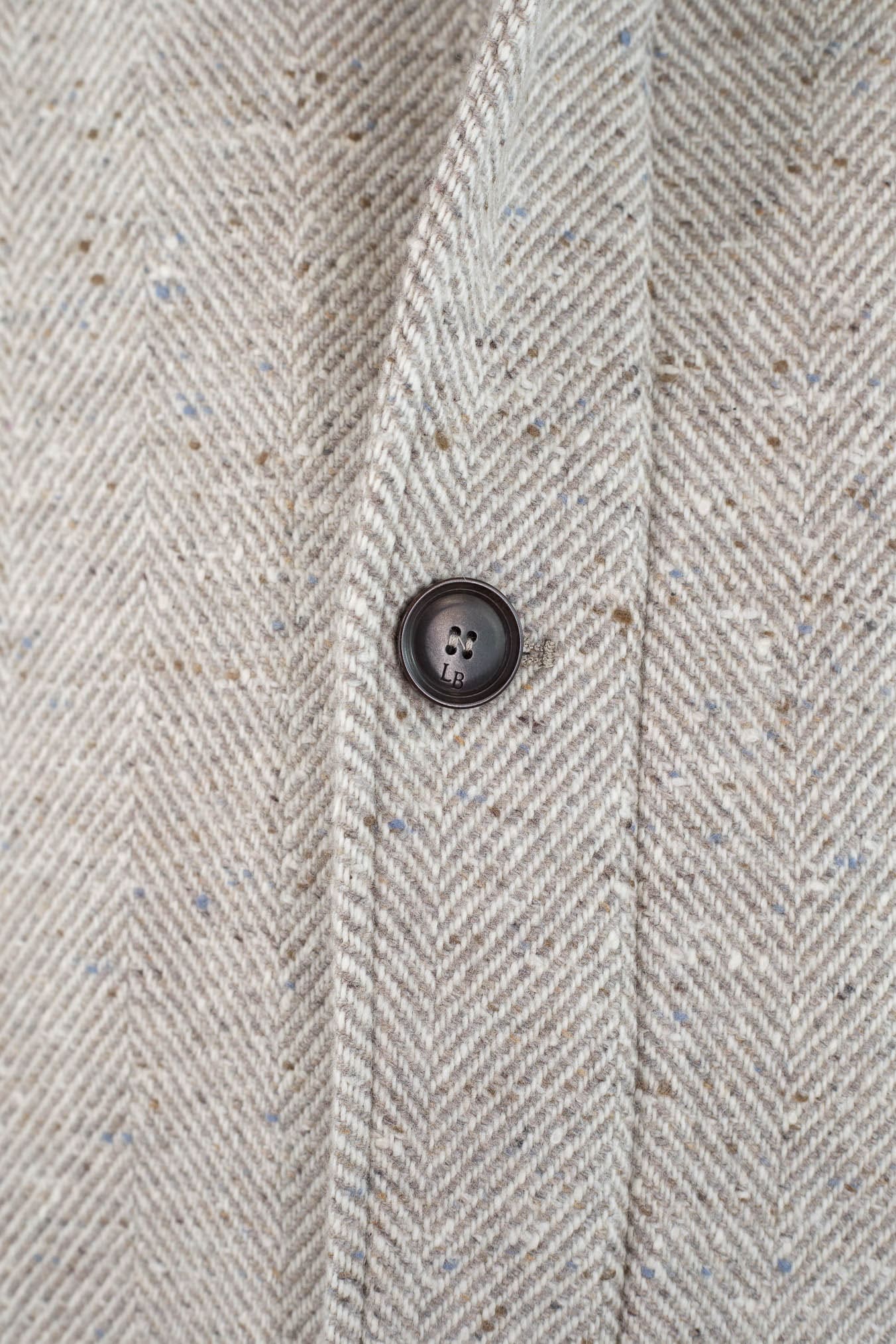 LUCIANO BARBERA Cappotto Chevron Cashmere Beige Panna