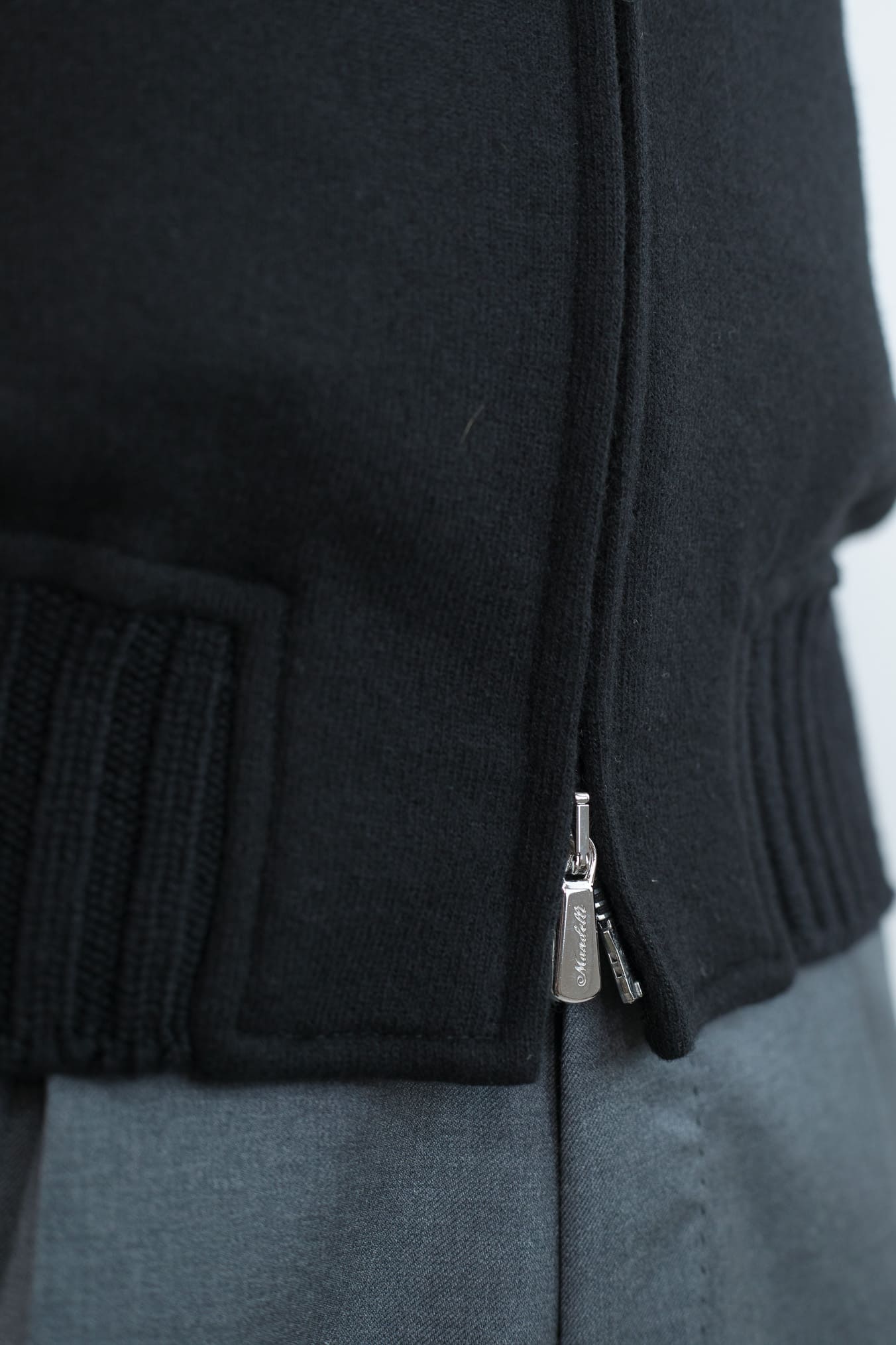 MANDELLI Giubbino Jersey Cashmere Loro Piana Nero