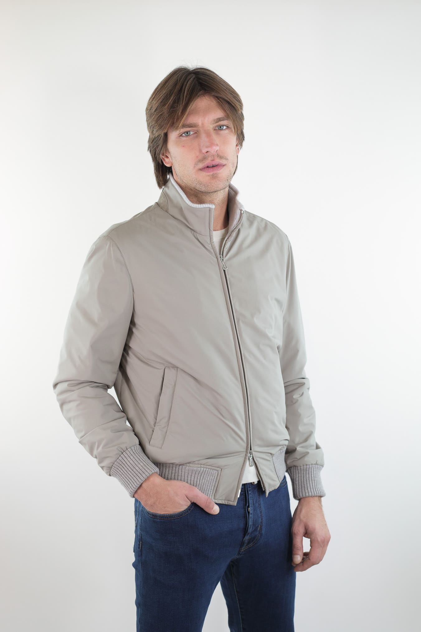 MANDELLI Giubbino Airstop Cashmere Loro Piana Beige