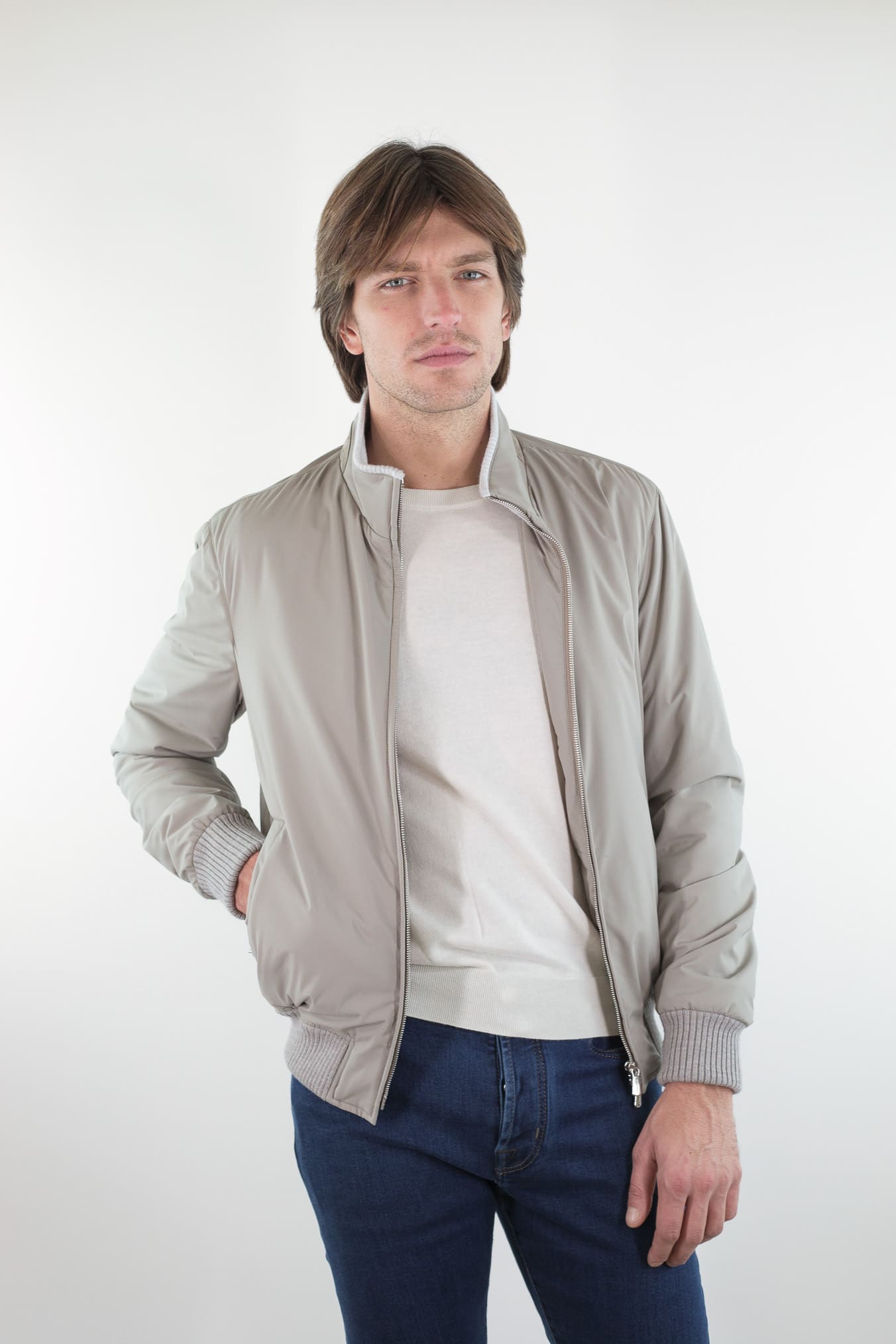 MANDELLI Giubbino Airstop Cashmere Loro Piana Beige