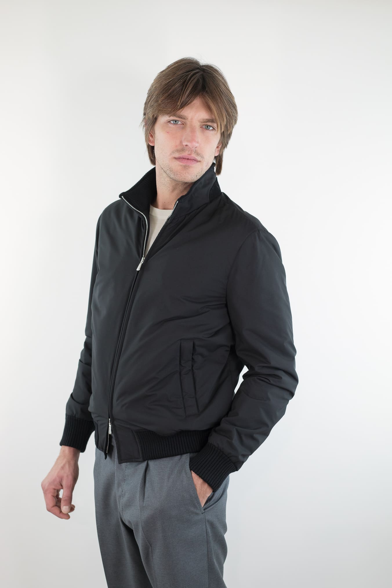 MANDELLI Giubbino Airstop Cashmere Loro Piana Nero