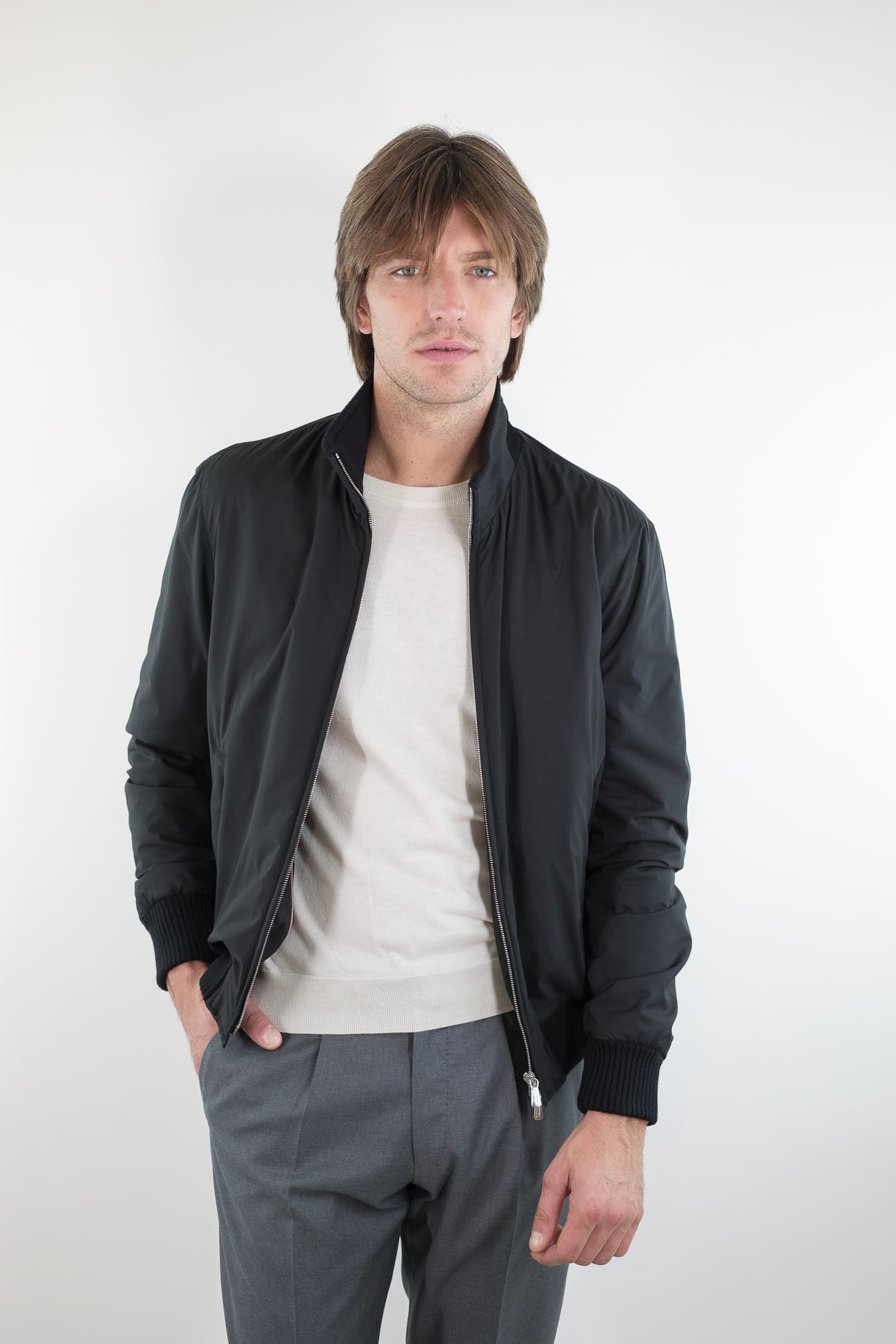 MANDELLI Giubbino Airstop Cashmere Loro Piana Nero