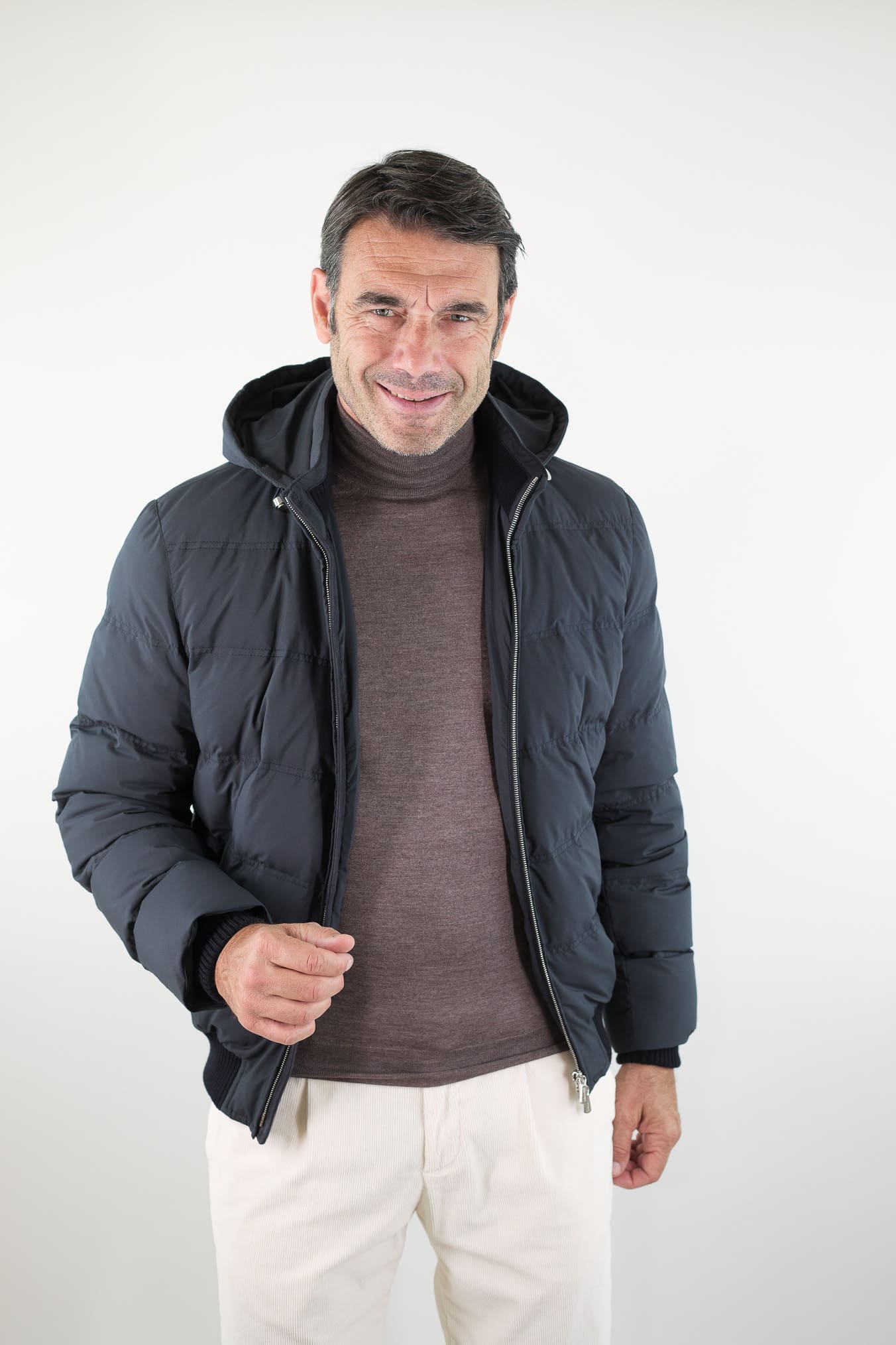 Piumino Corto Superlight Cappuccio Blu