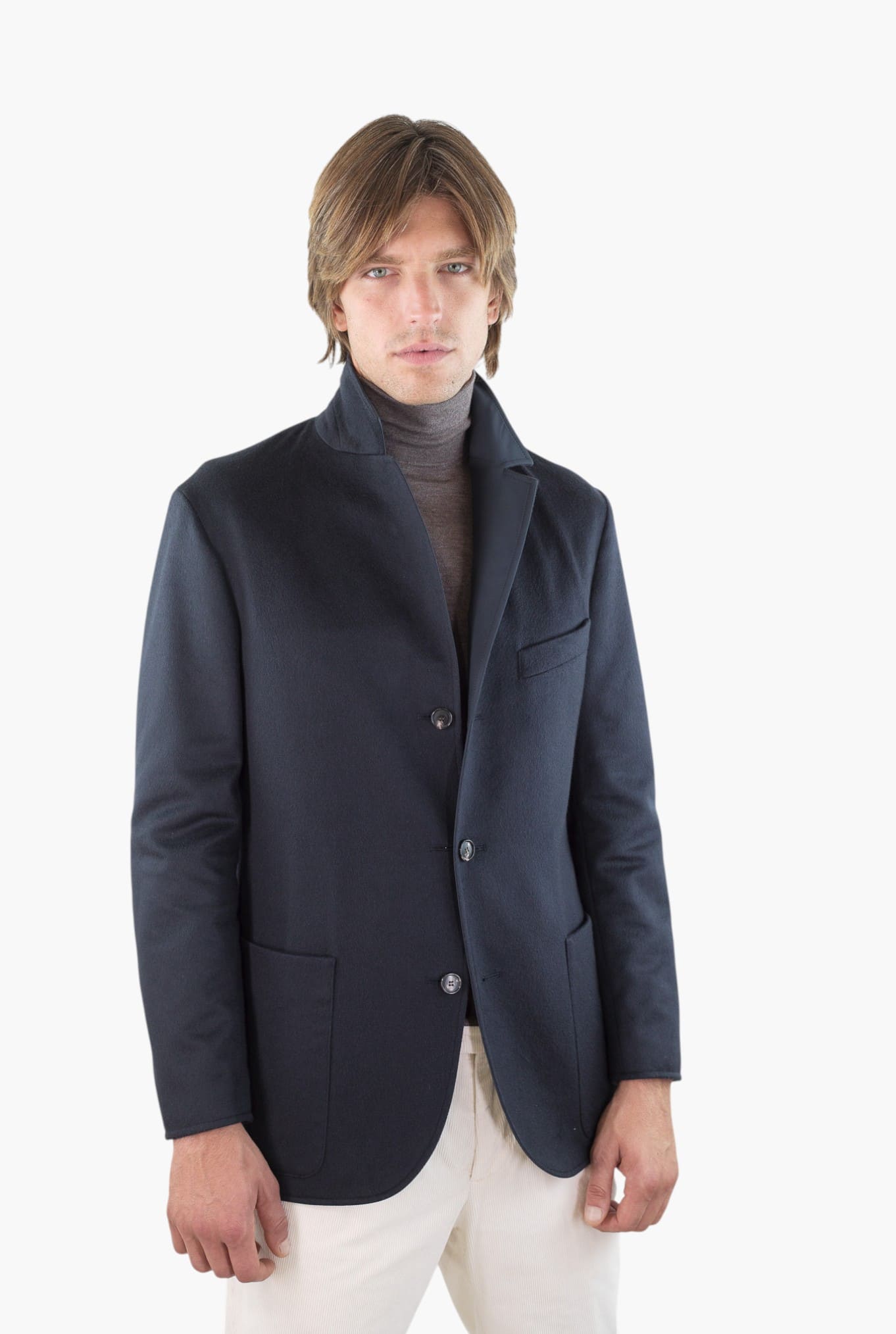 MANTO Blazer Cashmere Reversibile Field Jacket Blu