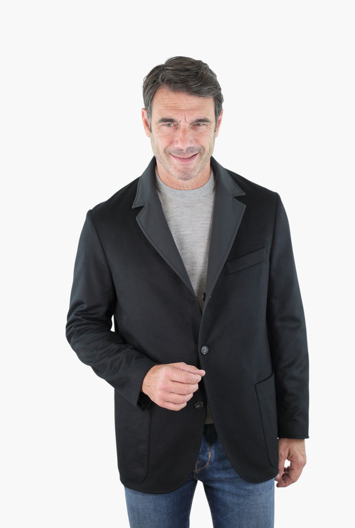 MANTO Blazer Cashmere Reversibile Field Jacket Nero