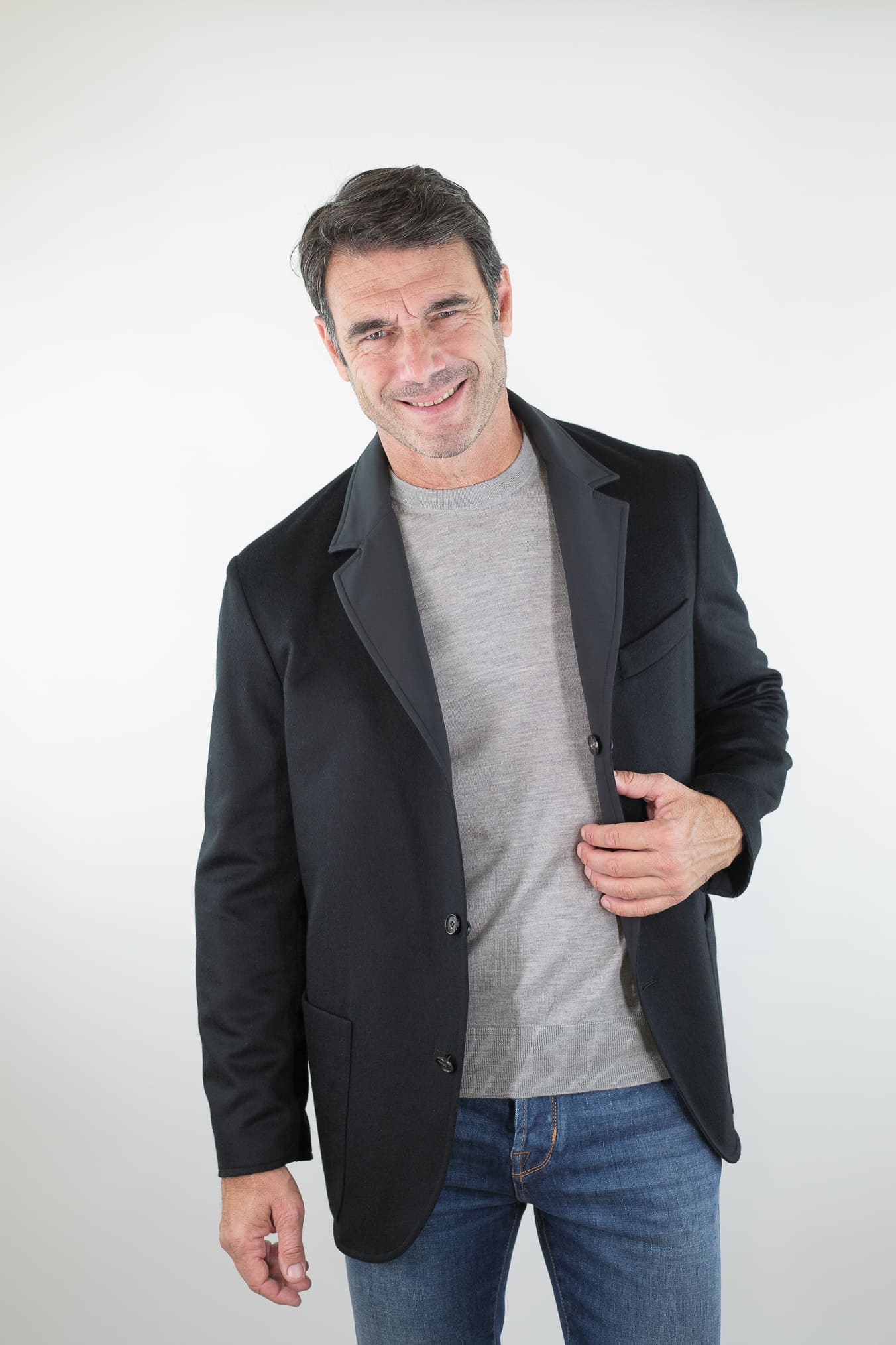 MANTO Blazer Cashmere Reversibile Field Jacket Nero