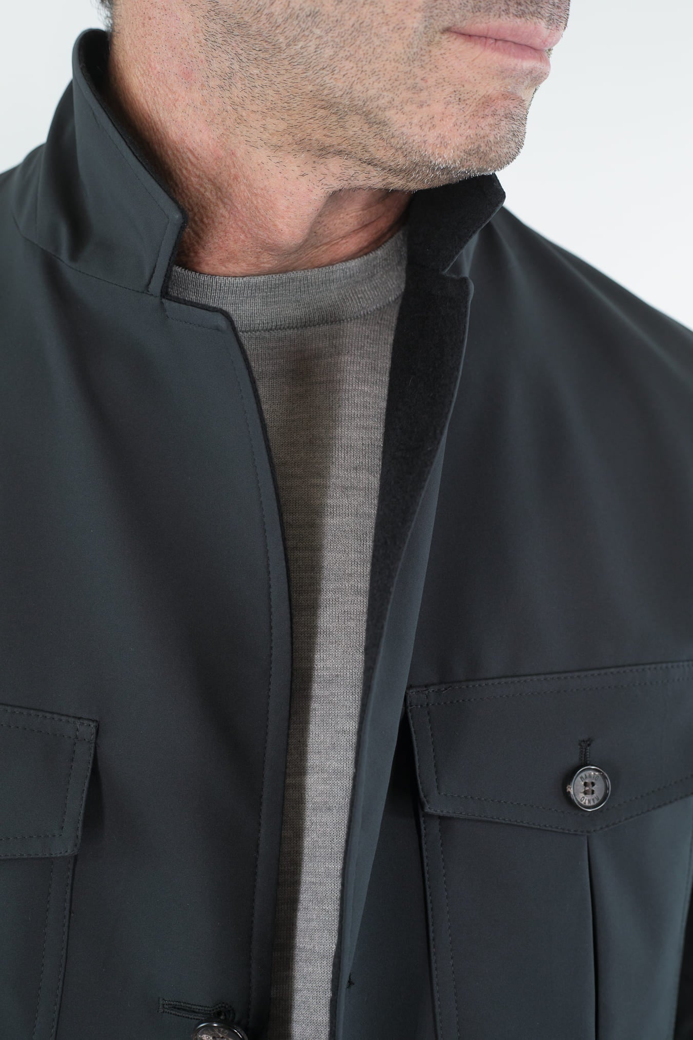 MANTO Blazer Cashmere Reversibile Field Jacket Nero