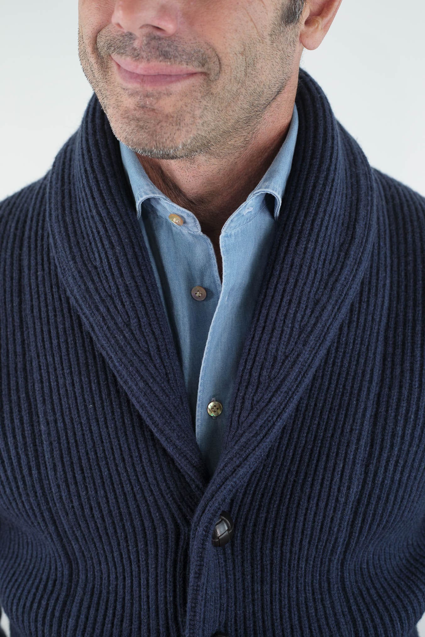 MC GEORGE OF SCOTLAND Cardigan Lana e Cashmere Blu
