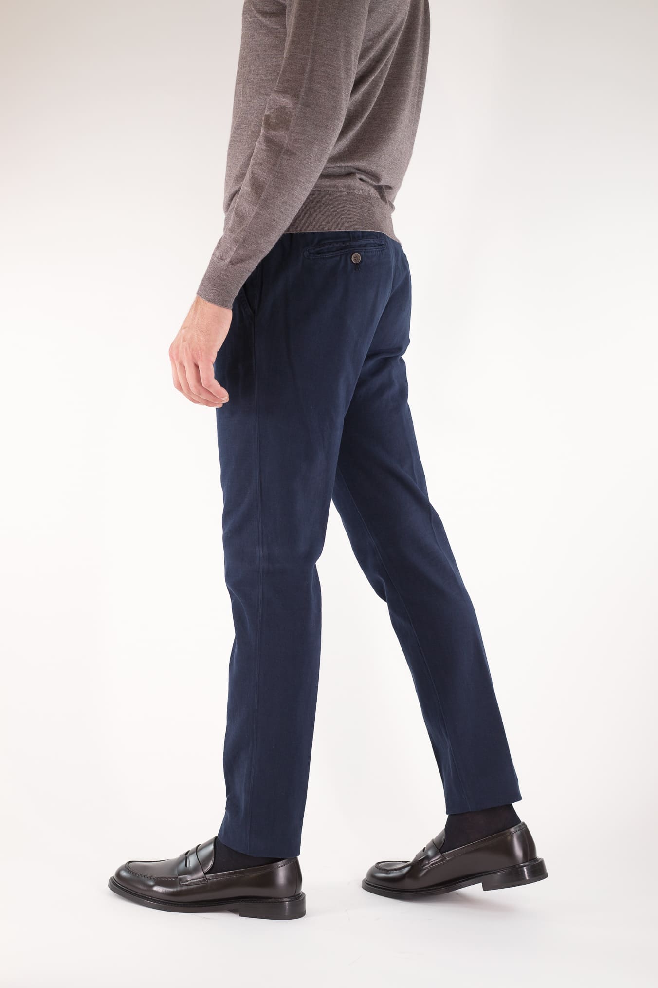 MYTHS Pantaloni Supersoft Cotone Cashmere Blu