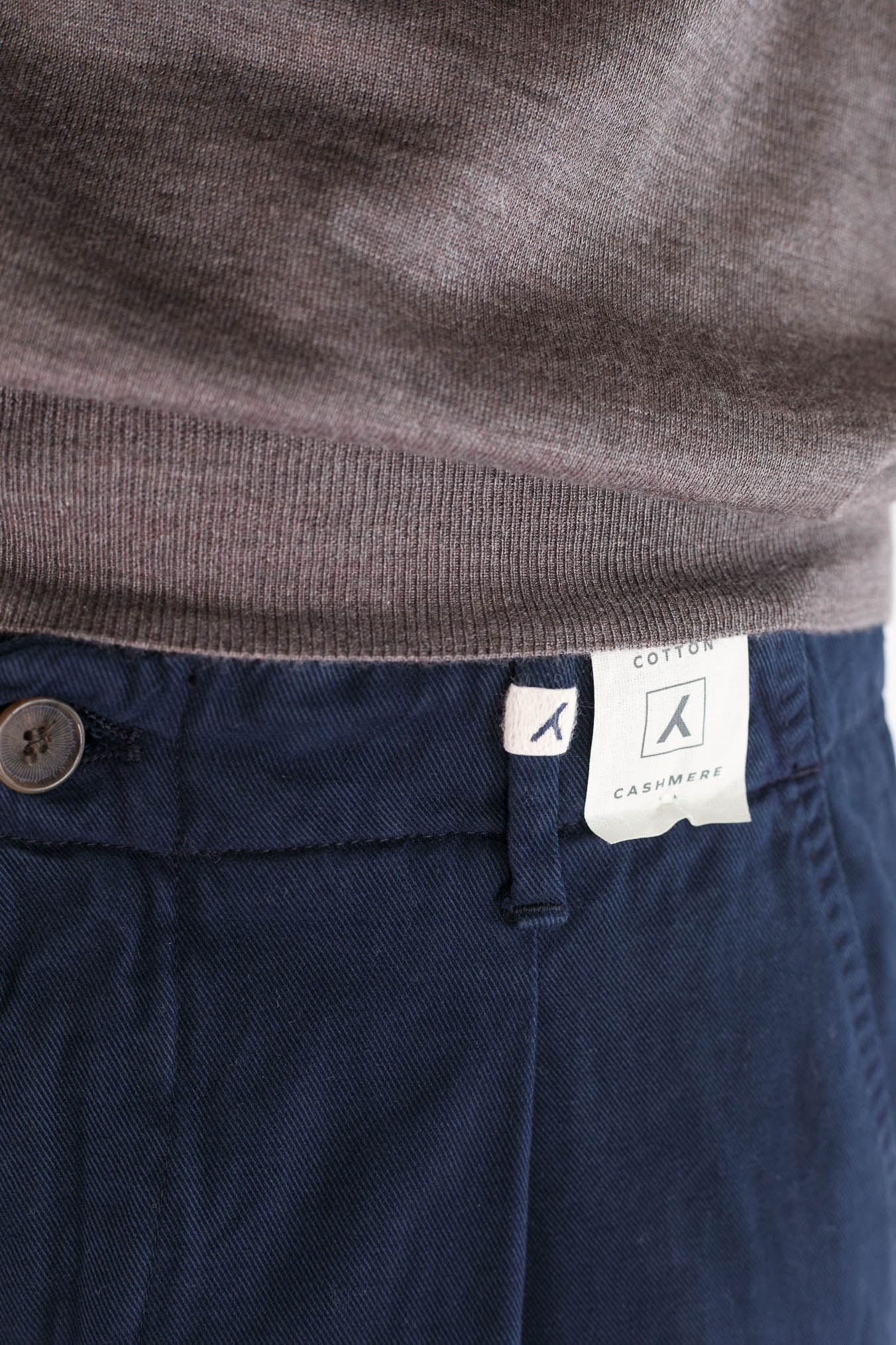 MYTHS Pantaloni Supersoft Cotone Cashmere Blu