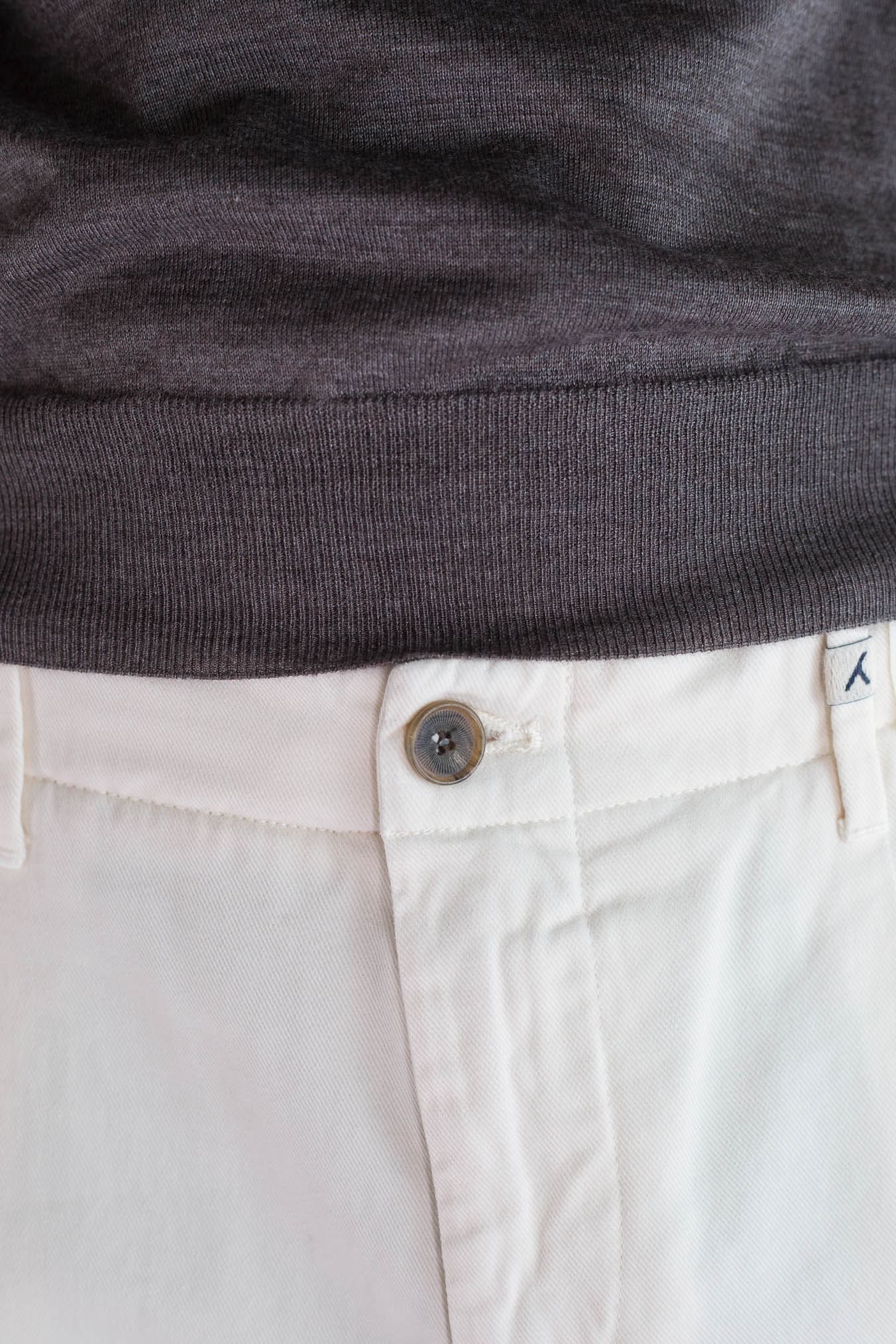 MYTHS Pantaloni Supersoft Cotone Cashmere Bianco Panna