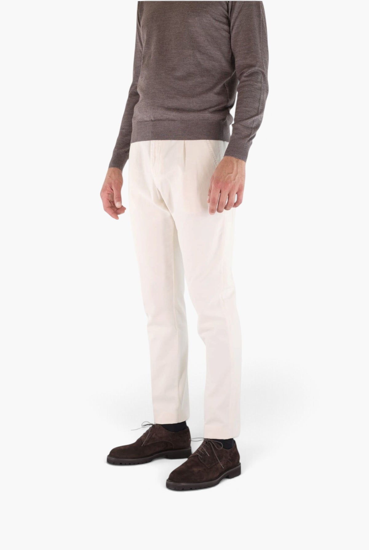 Pantaloni Supersoft Cotone Cashmere Bianco Panna MYTHS