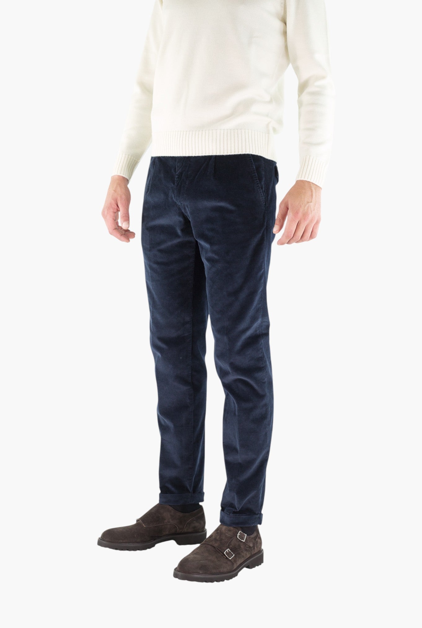 MYTHS Pantaloni Velluto Lavato Blu