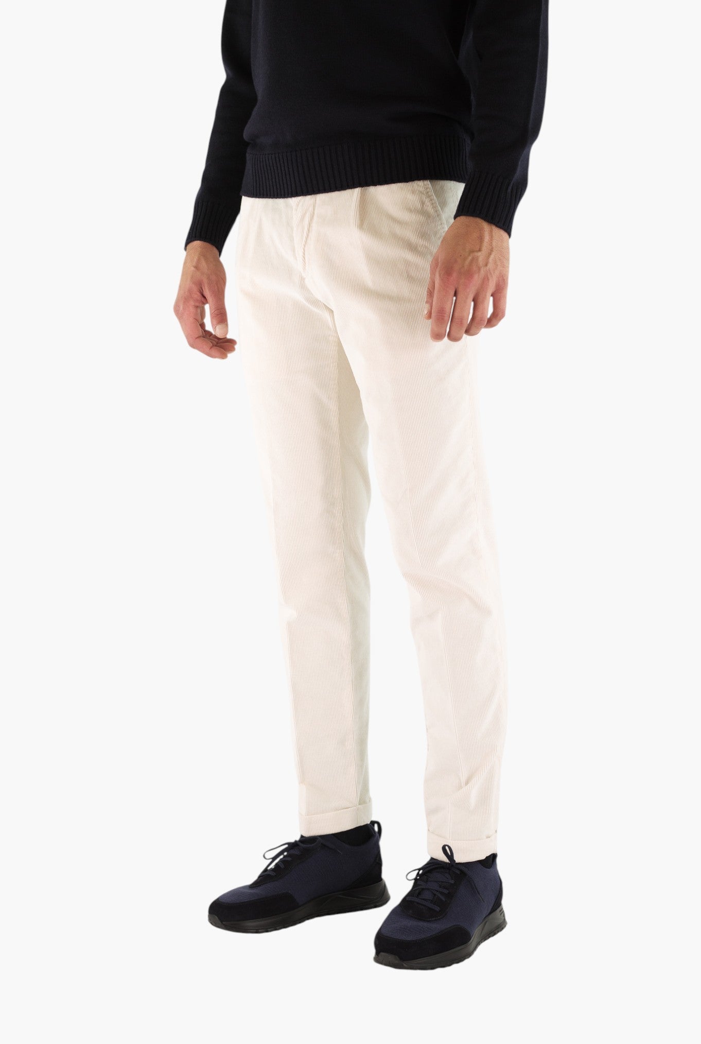 MYTHS Pantaloni Velluto Bianco Panna