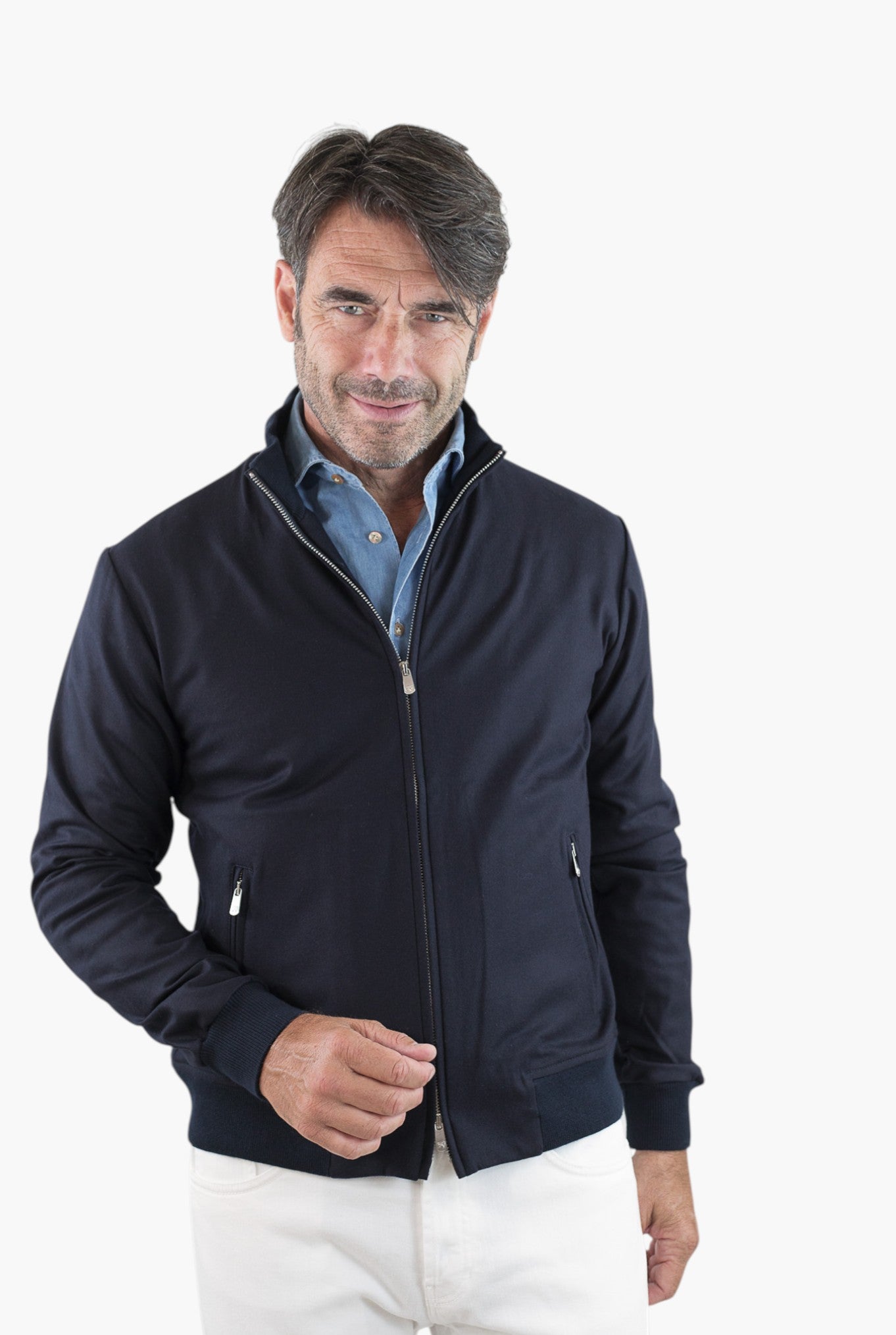 PESCAROLO Giubbino Icon Jersey Cashmere Blu