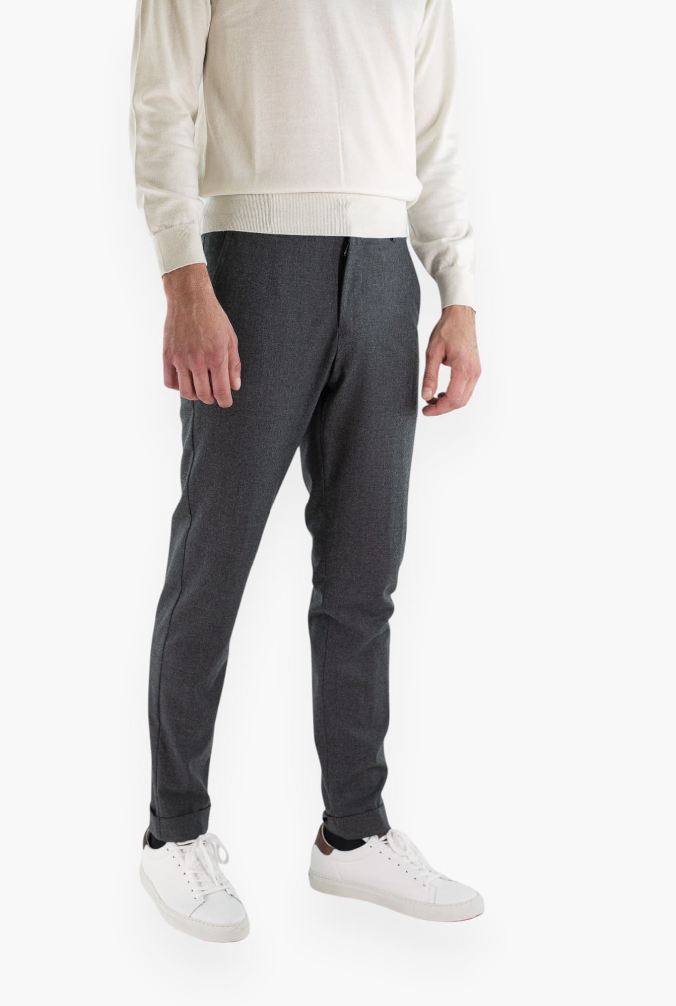 PESCAROLO Pantaloni Cashmere Coulisse Removibile Antracite