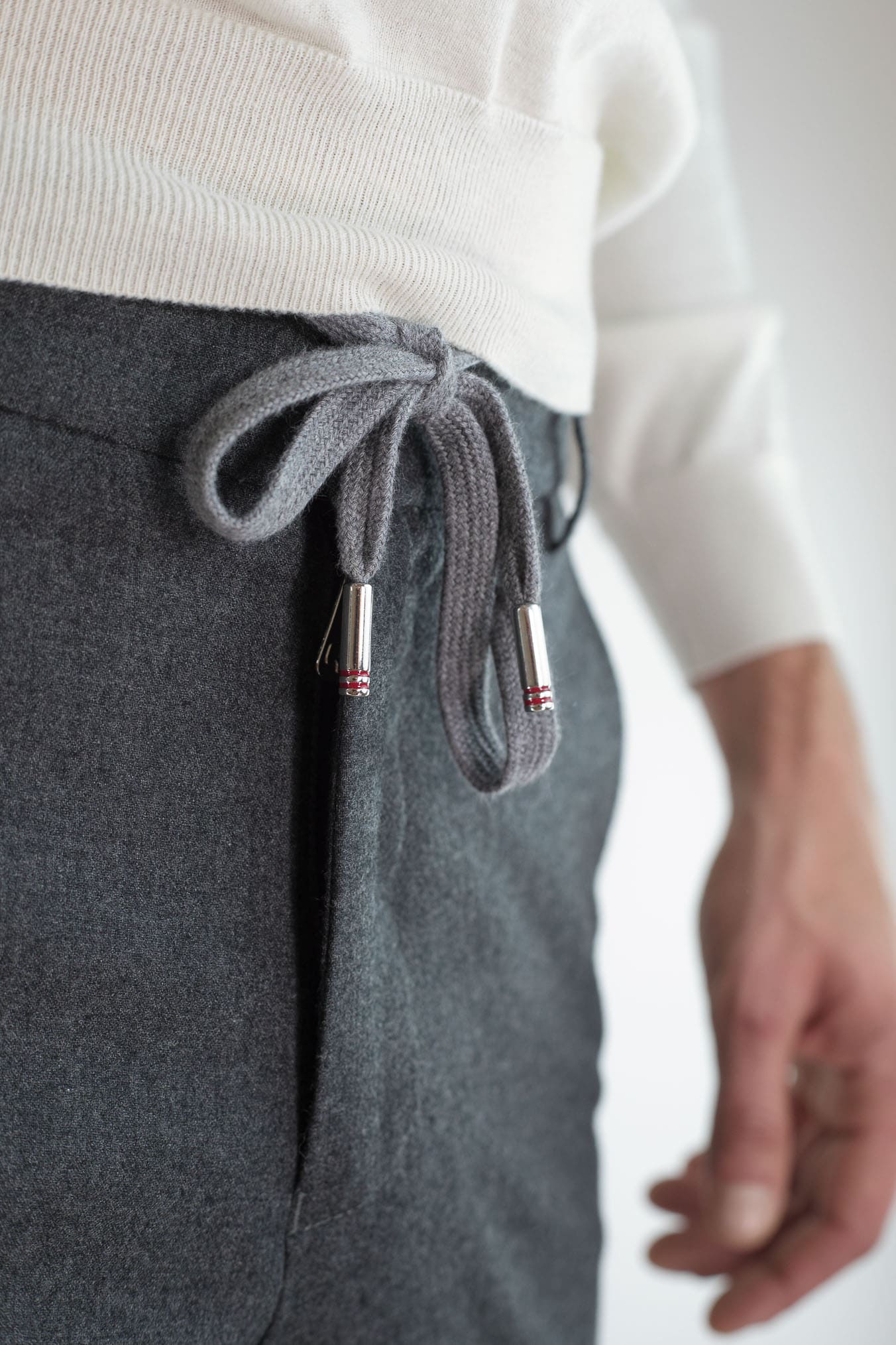 PESCAROLO Pantaloni Cashmere Coulisse Removibile Antracite