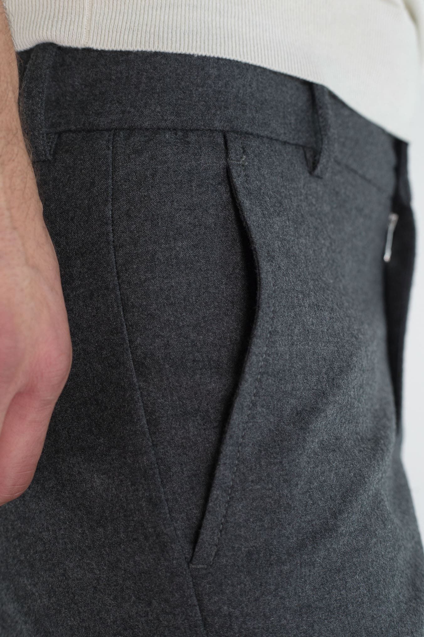 PESCAROLO Pantaloni Cashmere Coulisse Removibile Antracite