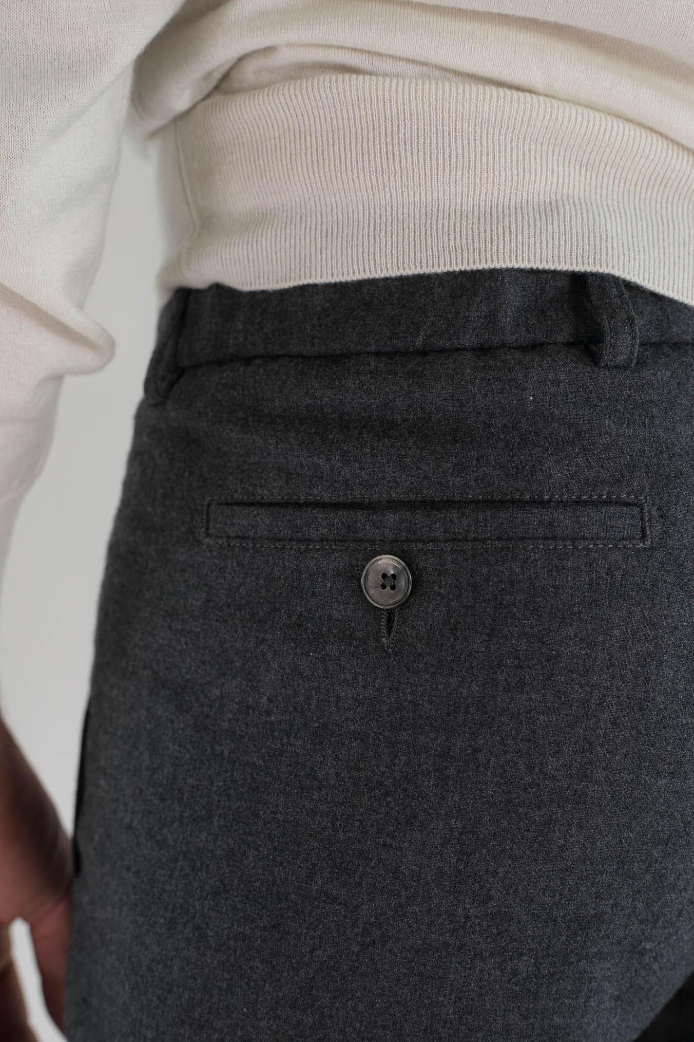 PESCAROLO Pantaloni Cashmere Coulisse Removibile Antracite