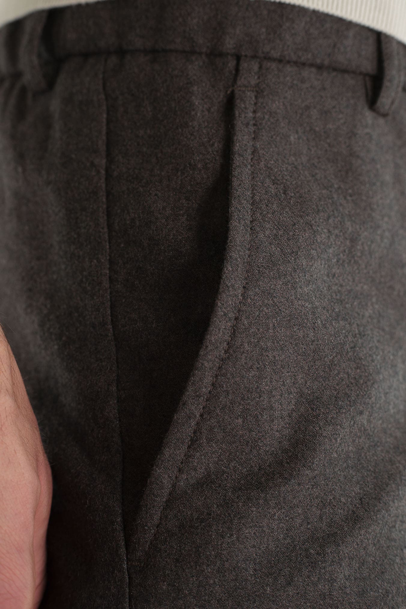 PESCAROLO Pantaloni Cashmere Coulisse Removibile Marrone