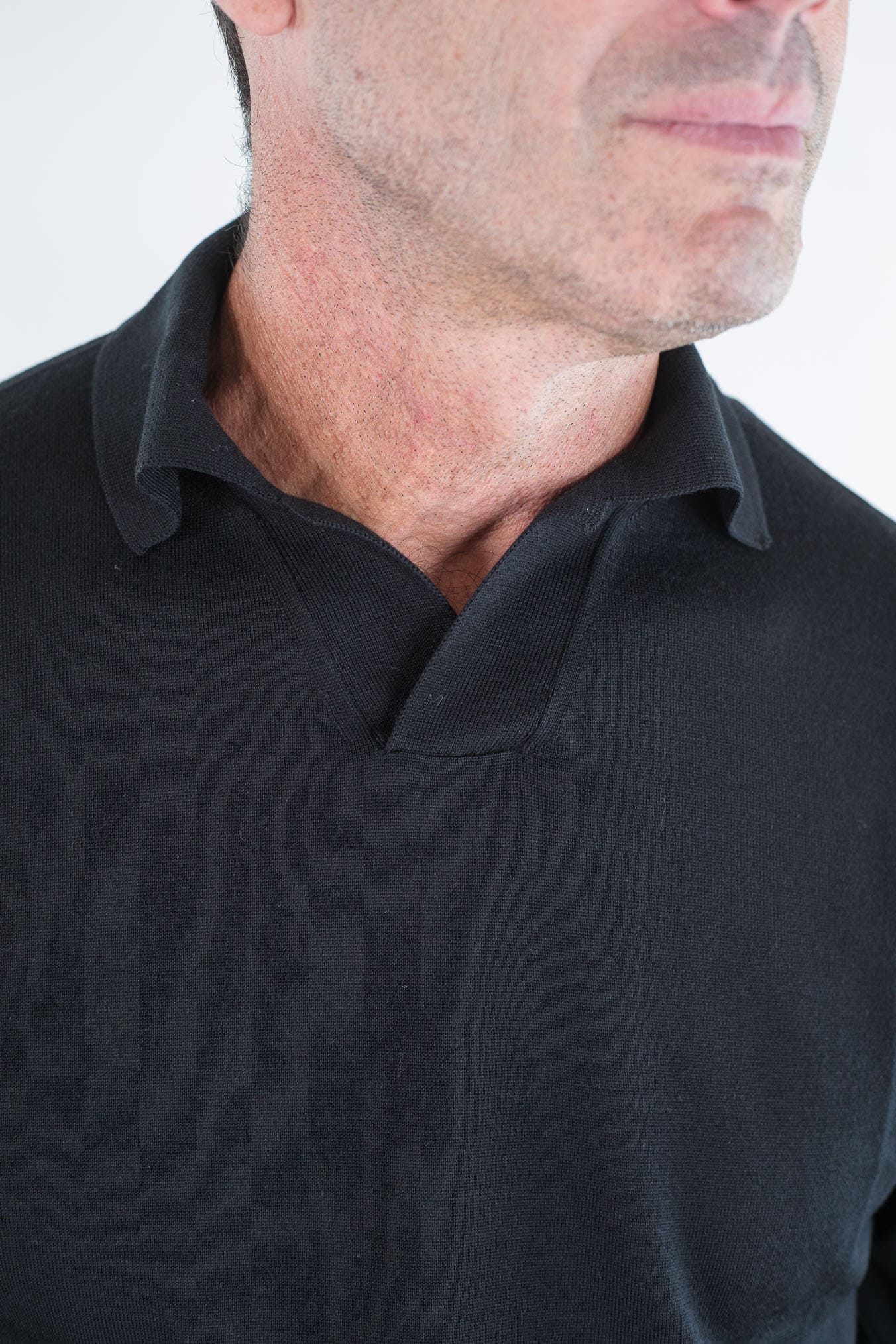 PIACENZA CASHMERE Polo Skipper Lana Superlight Nero