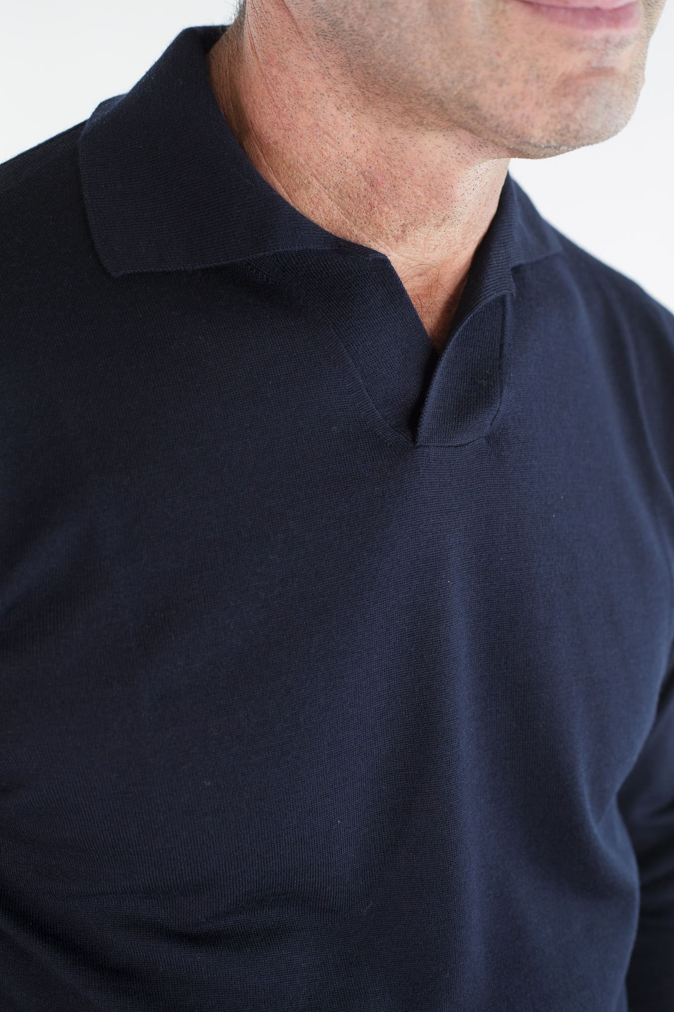 PIACENZA CASHMERE Polo Skipper Lana Superlight Blu Navy