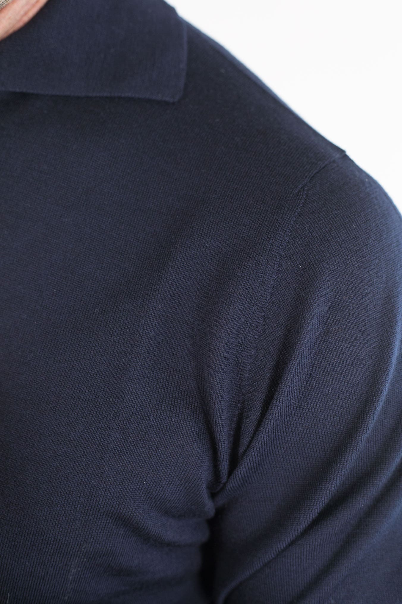 PIACENZA CASHMERE Polo Skipper Lana Superlight Blu Navy