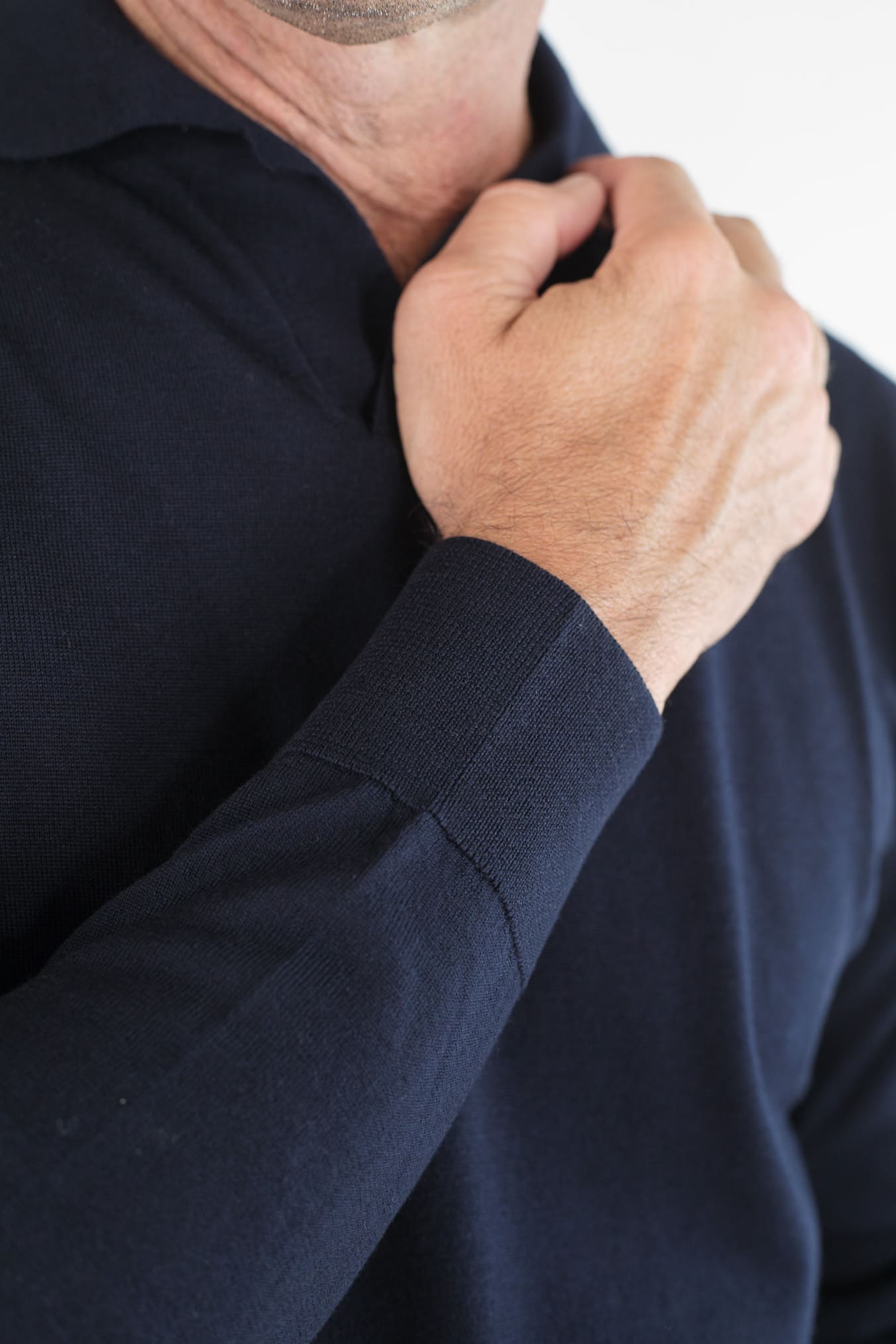 PIACENZA CASHMERE Polo Skipper Lana Superlight Blu Navy