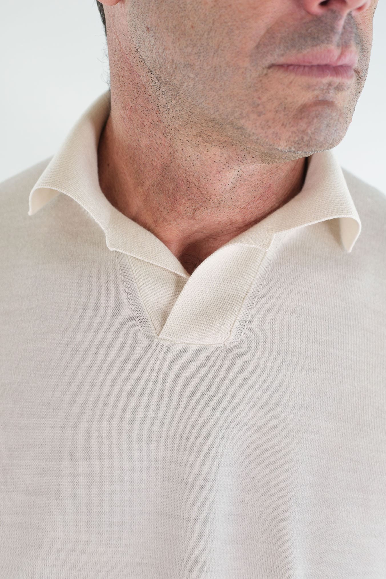 PIACENZA CASHMERE Polo Skipper Lana Superlight Avorio