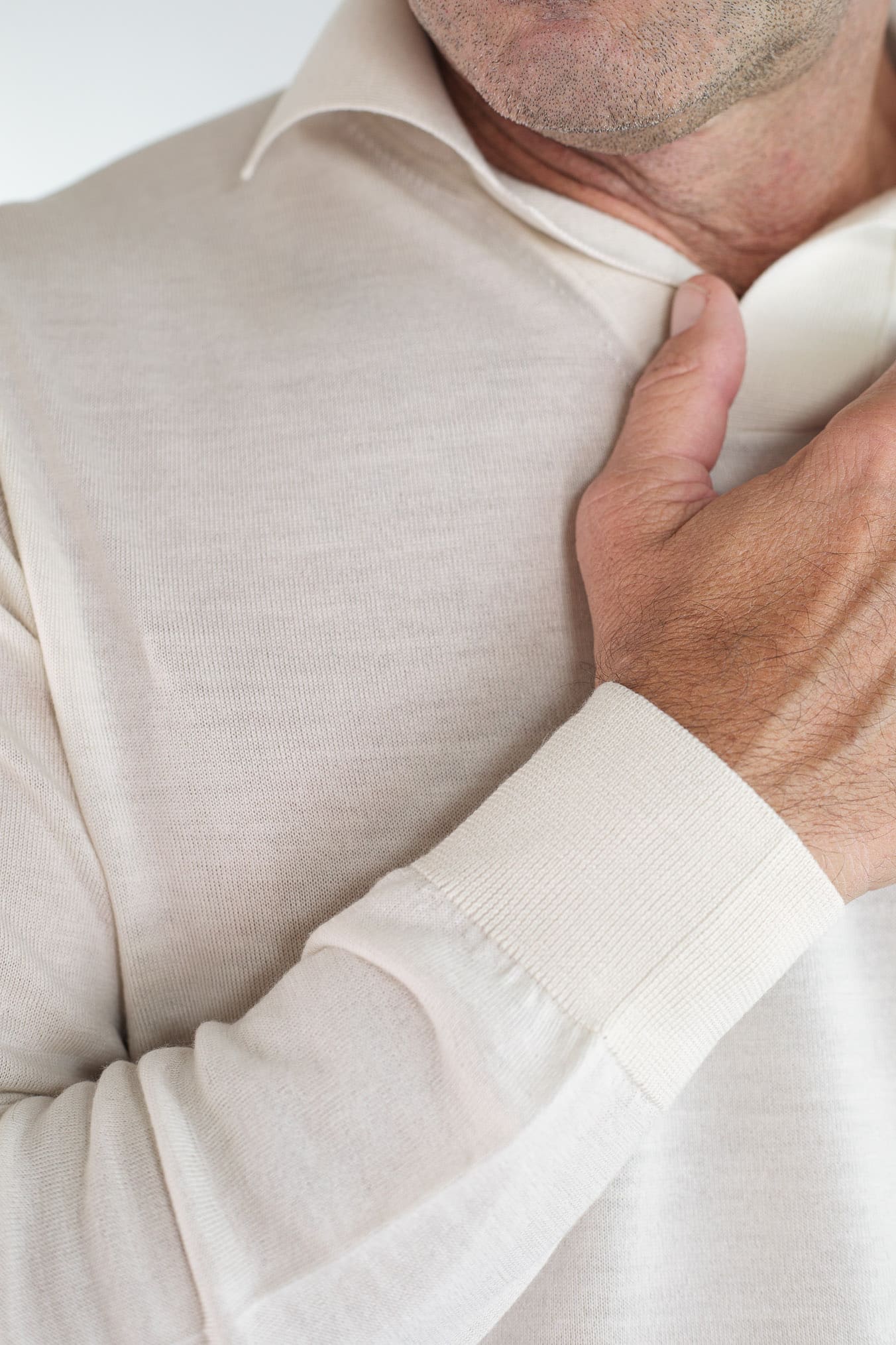 PIACENZA CASHMERE Polo Skipper Lana Superlight Avorio