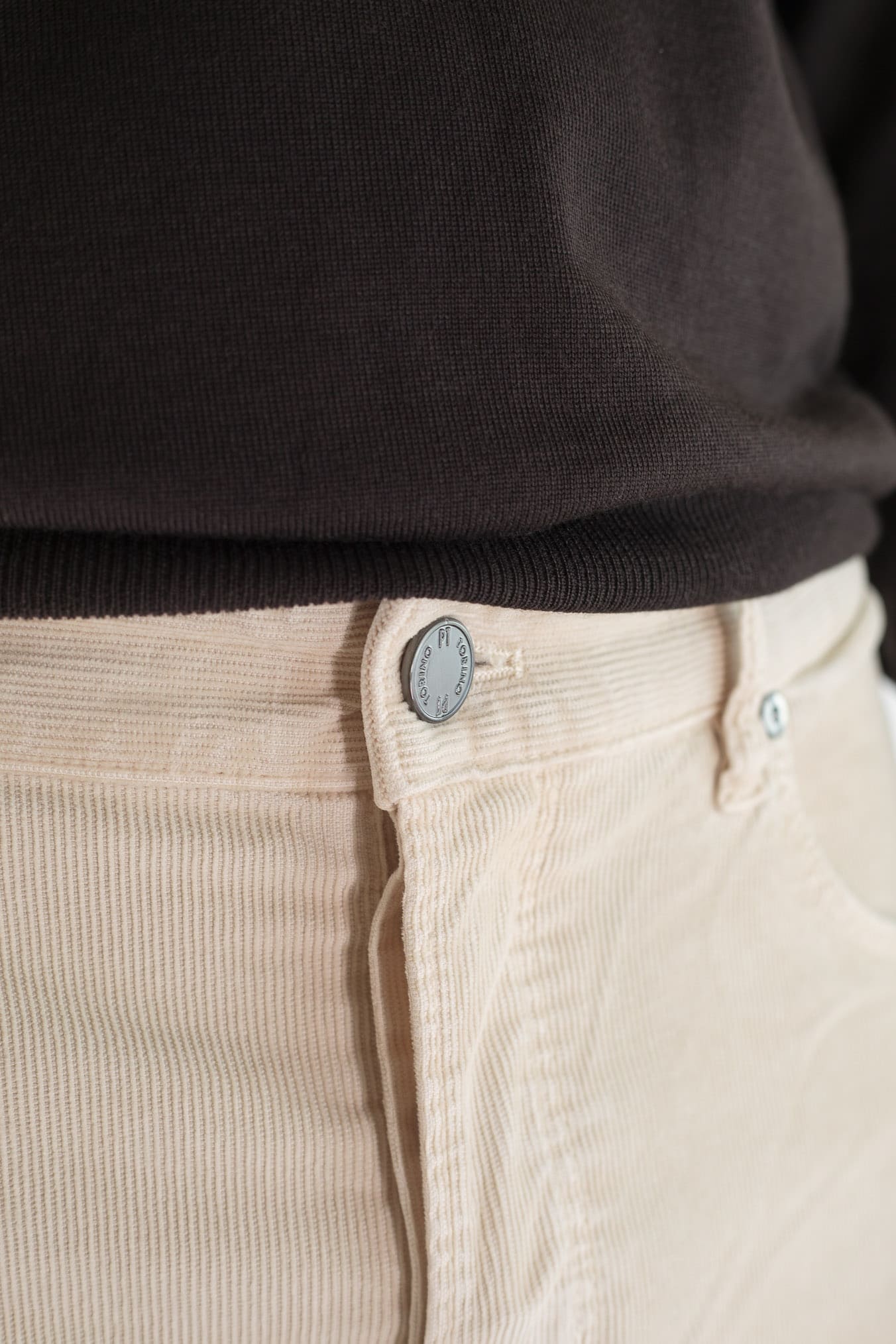 PT Pantaloni Velluto "Reggae" 5 Tasche Burro