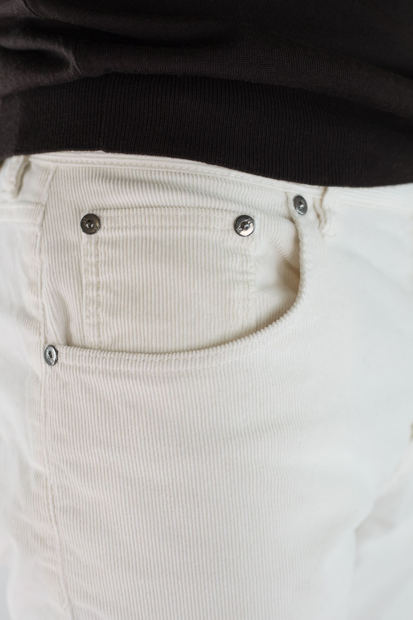 PT Pantaloni Velluto "Reggae" 5 Tasche Bianco