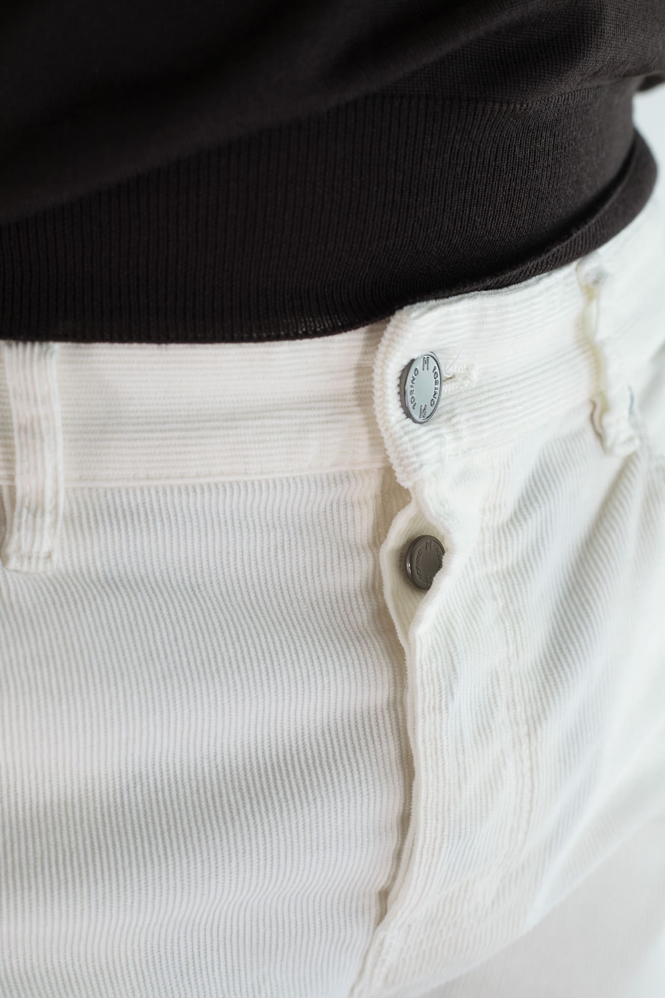 PT Pantaloni Velluto "Reggae" 5 Tasche Bianco